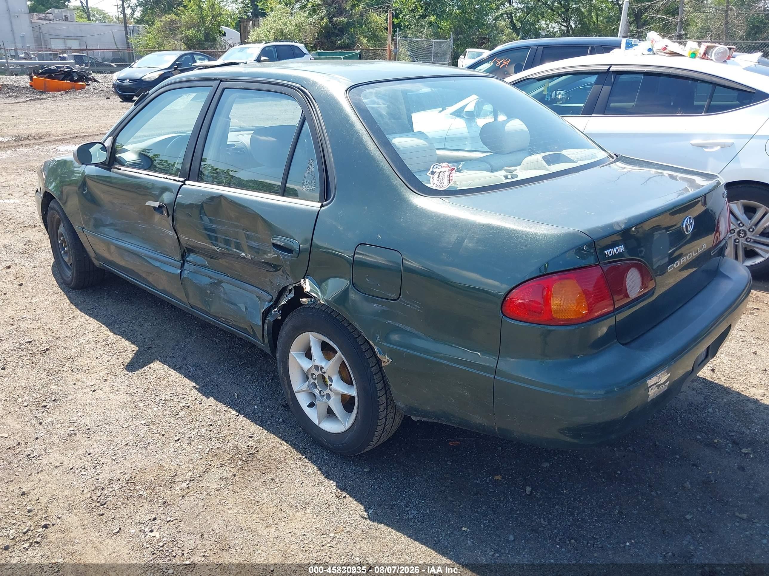 2001 Toyota Corolla Le Green vin: 2T1BR12E81C389099