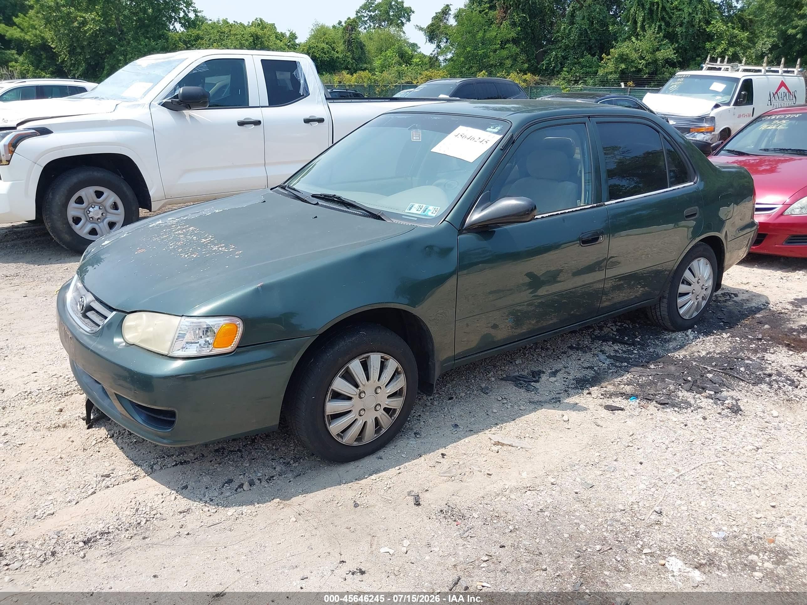 2001 Toyota Corolla Ce Green vin: 2T1BR12E81C407729