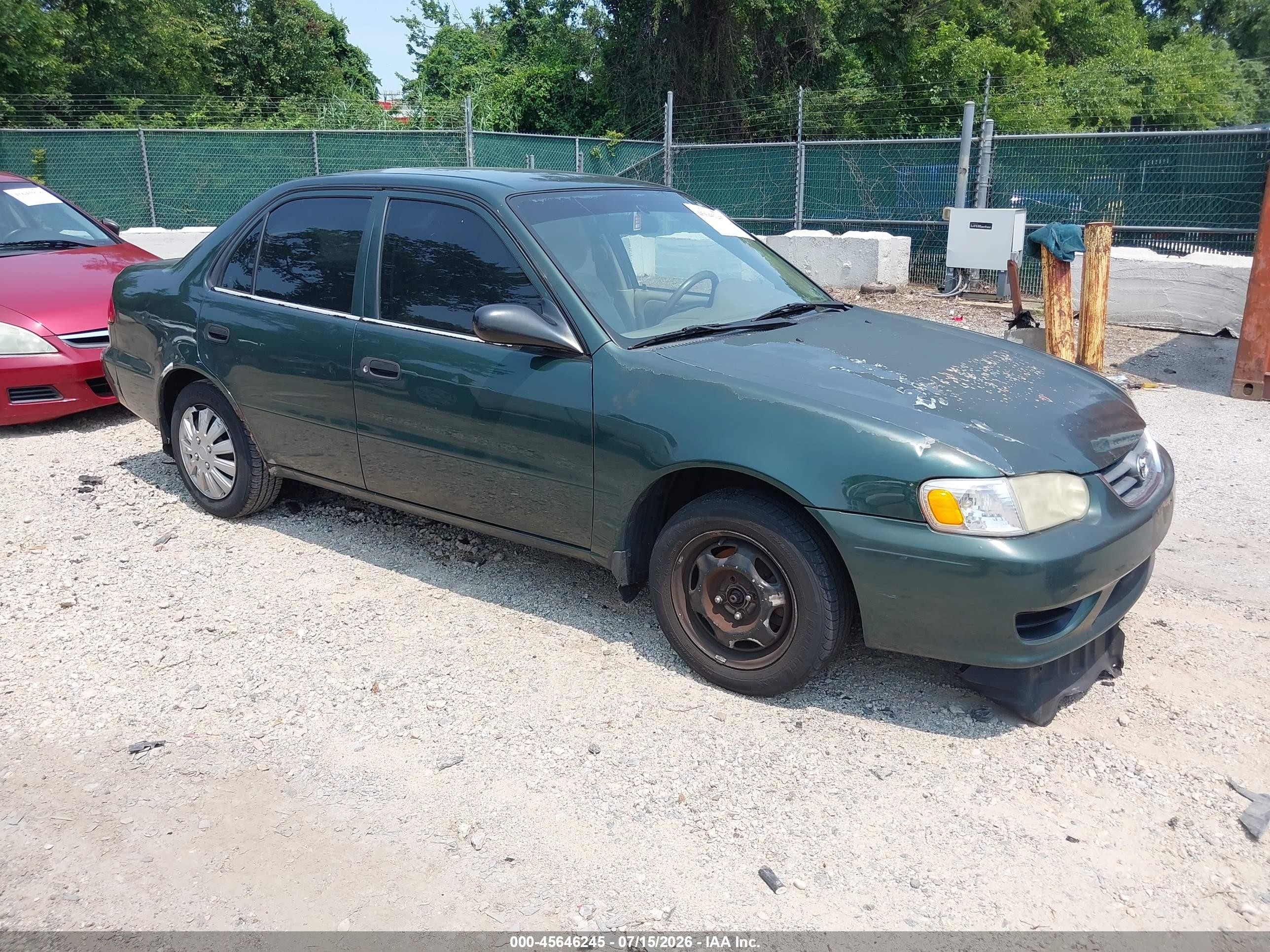 2001 Toyota Corolla Ce Green vin: 2T1BR12E81C407729