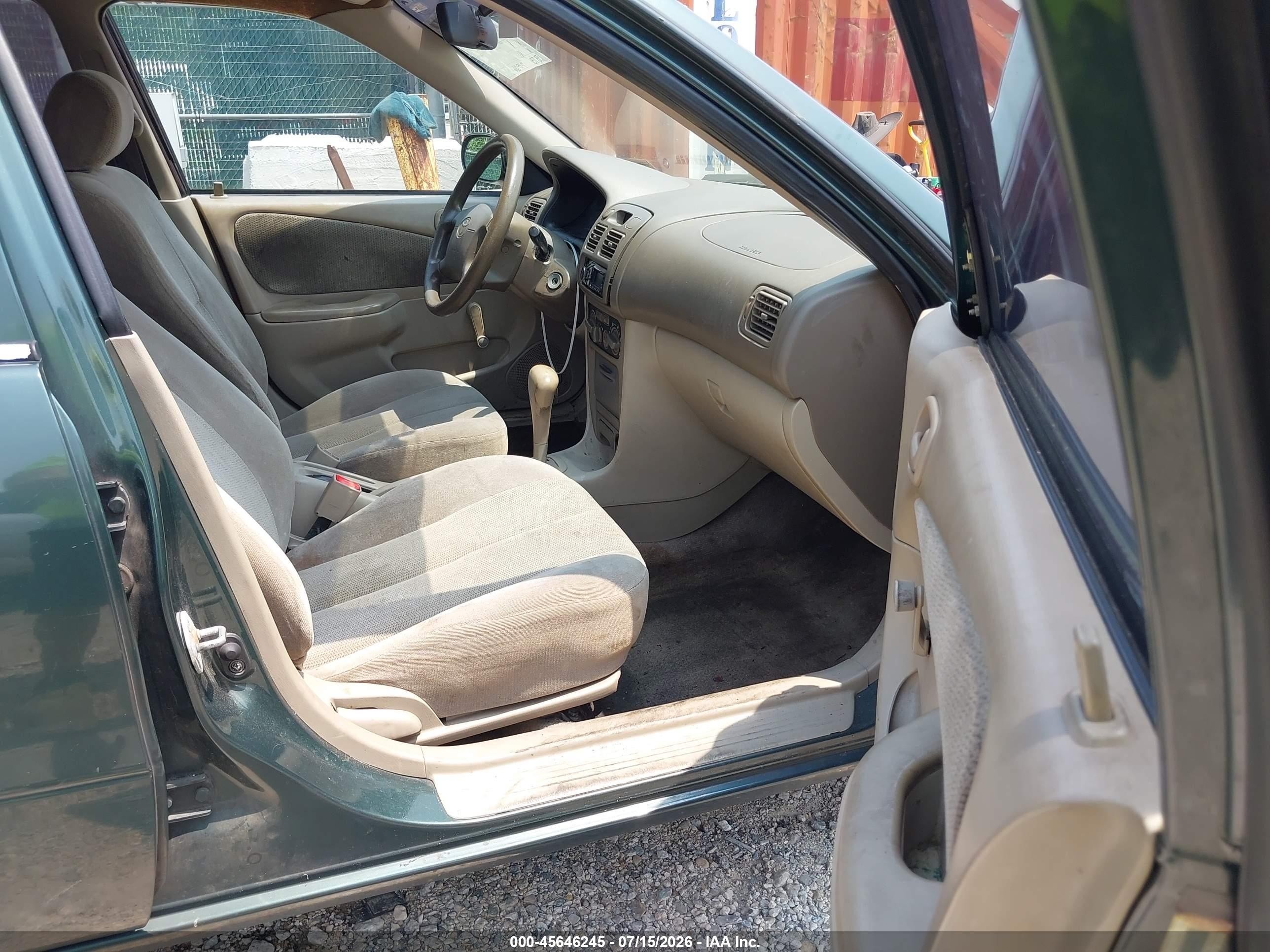 2001 Toyota Corolla Ce Green vin: 2T1BR12E81C407729