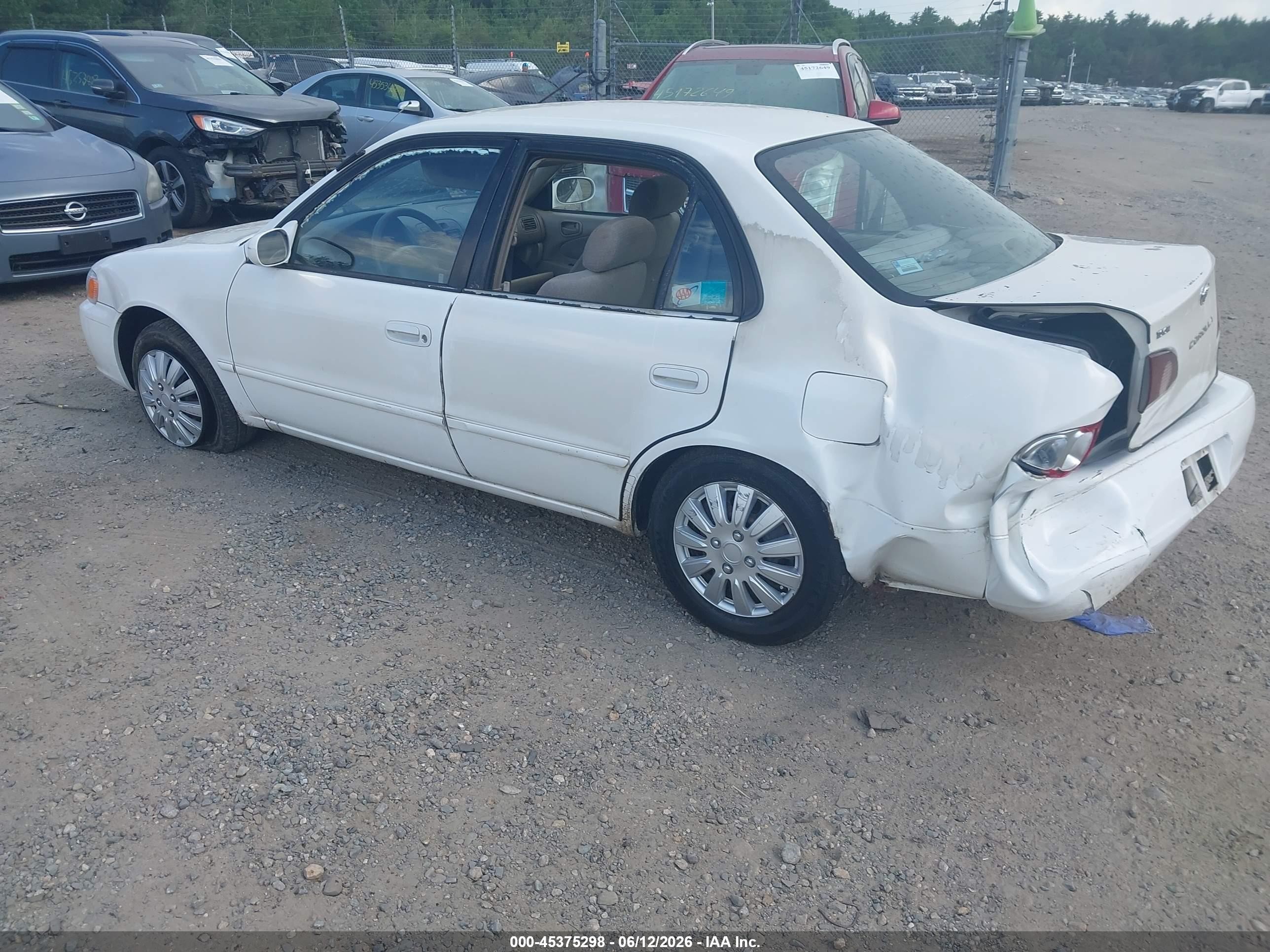 2001 Toyota Corolla Le White vin: 2T1BR12E91C449214
