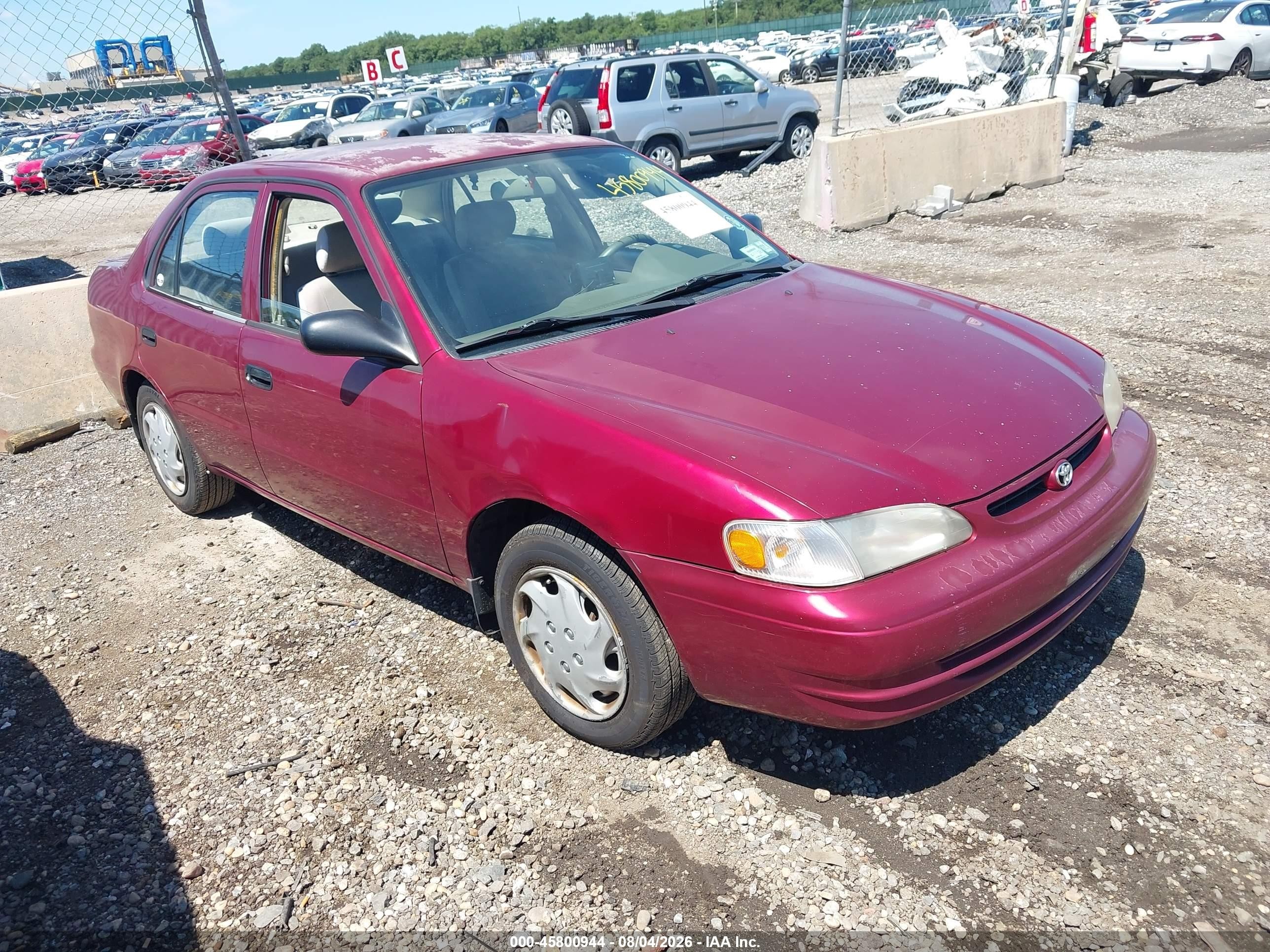 2000 Toyota Corolla Ve Maroon vin: 2T1BR12E9YC272674