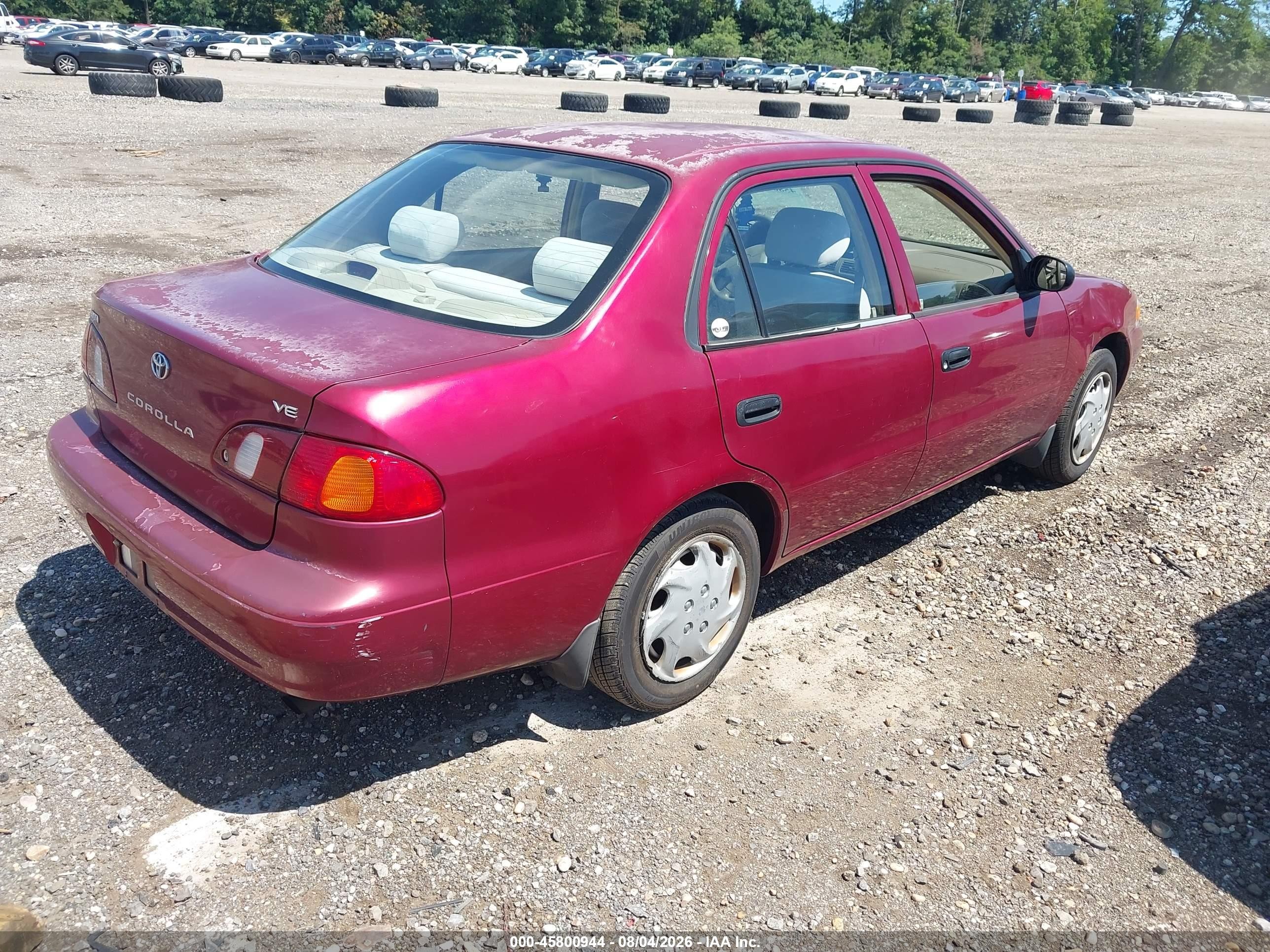 2000 Toyota Corolla Ve Maroon vin: 2T1BR12E9YC272674