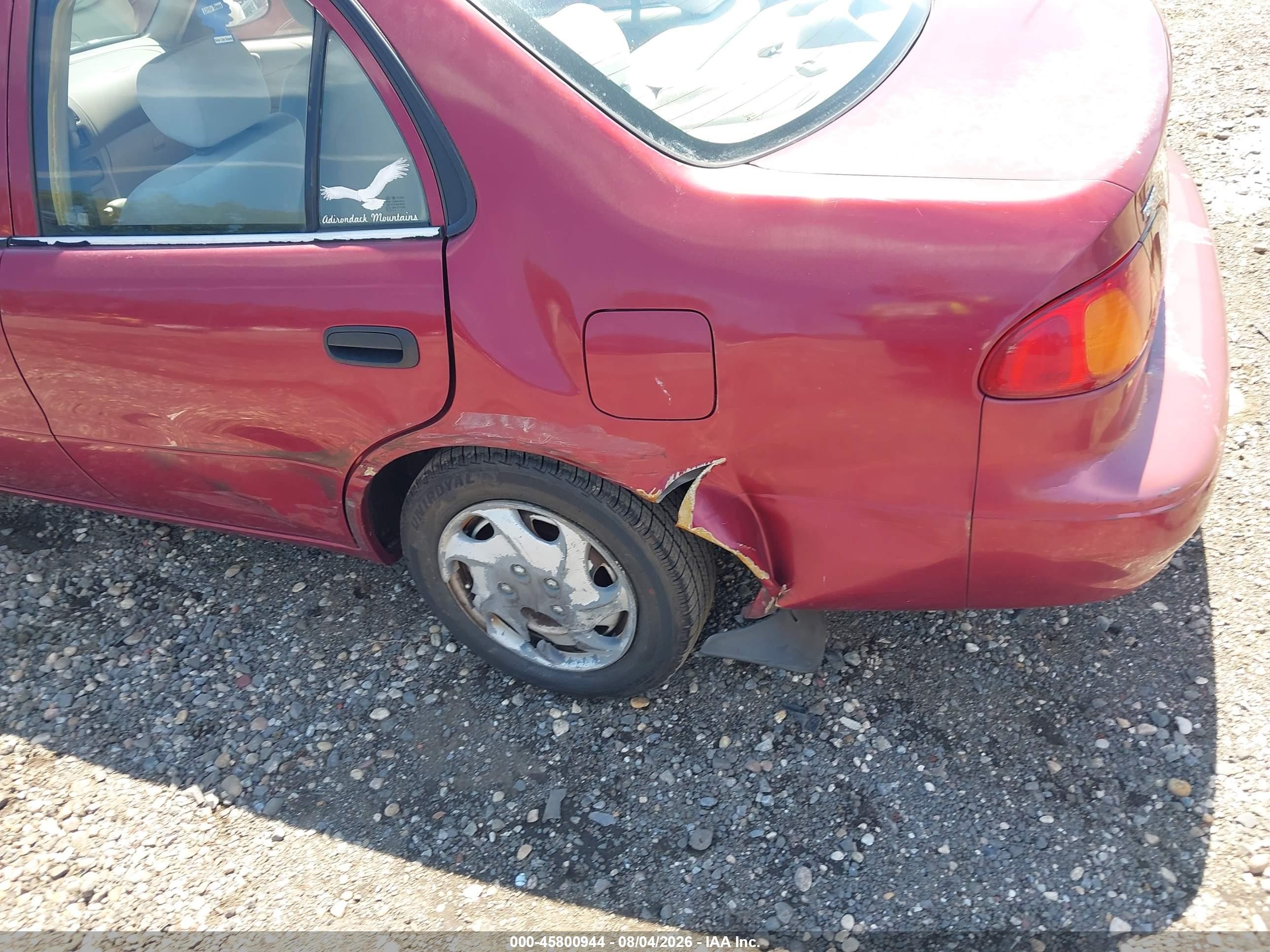 2000 Toyota Corolla Ve Maroon vin: 2T1BR12E9YC272674