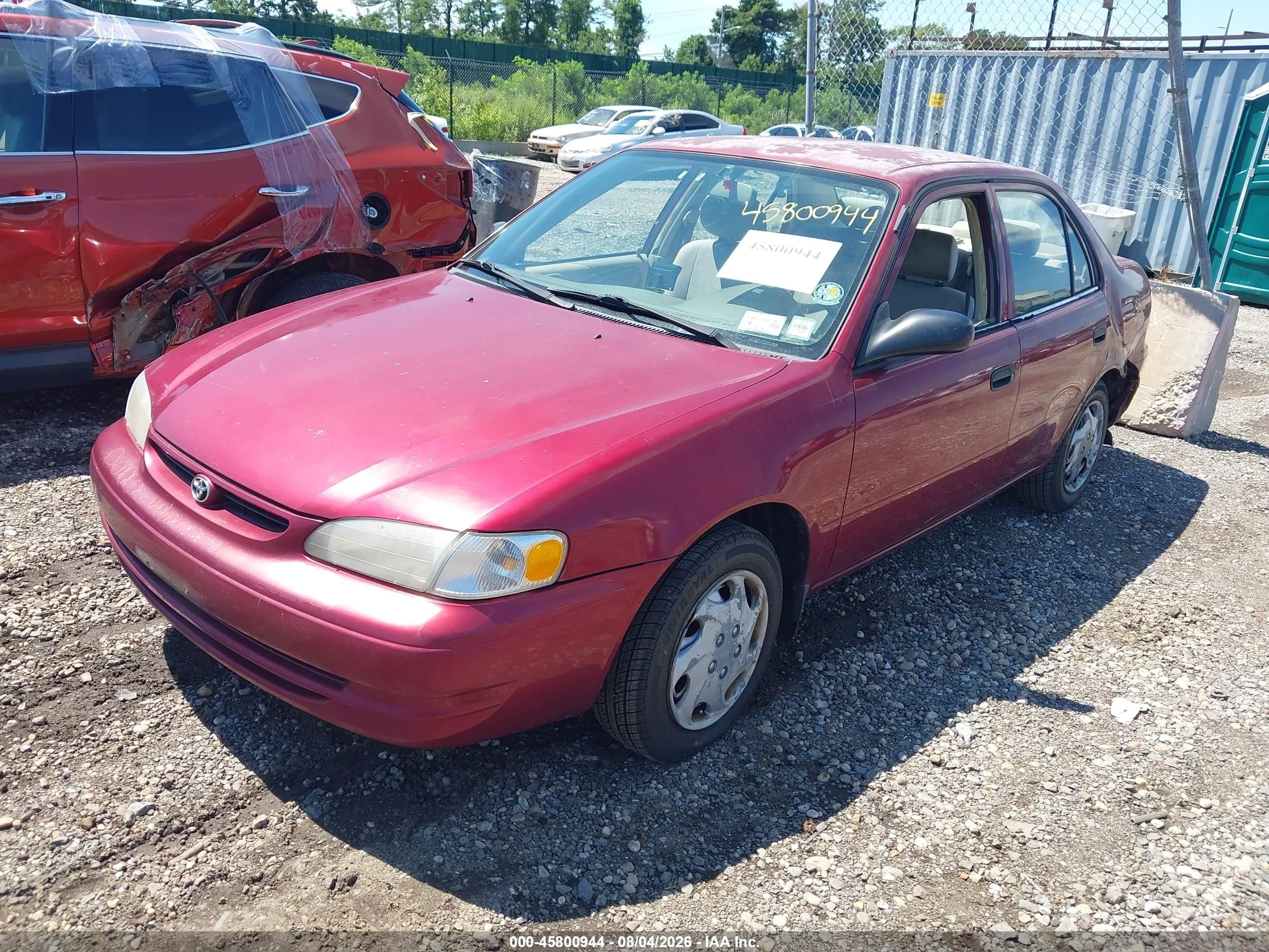 2000 Toyota Corolla Ve Maroon vin: 2T1BR12E9YC272674