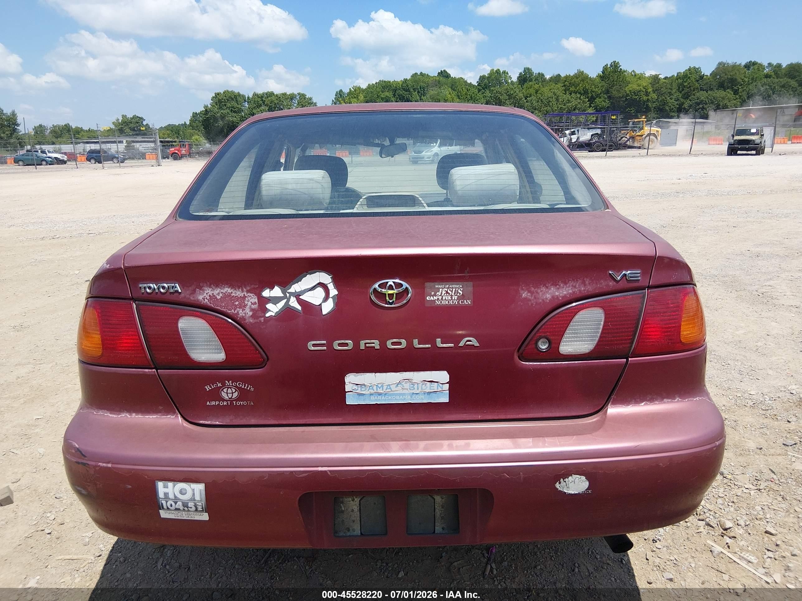 1999 Toyota Corolla Ve Maroon vin: 2T1BR12EXXC129246