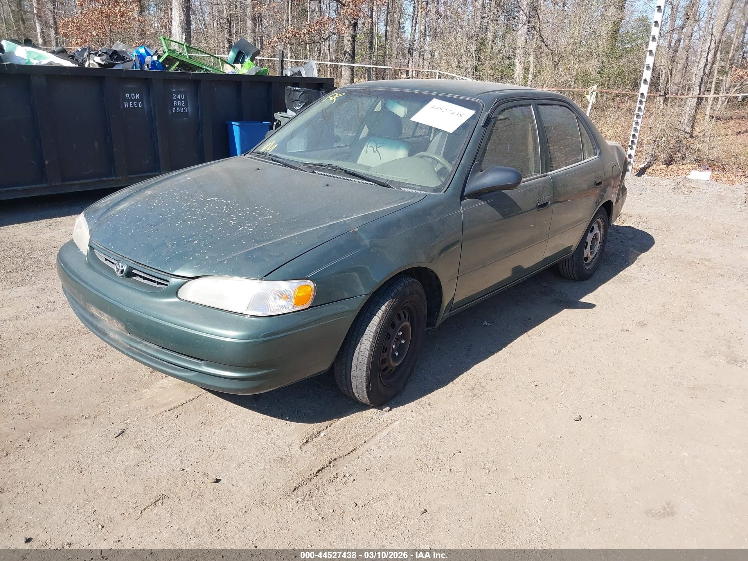 2000 Toyota Corolla Ve Green vin: 2T1BR12EXYC286986