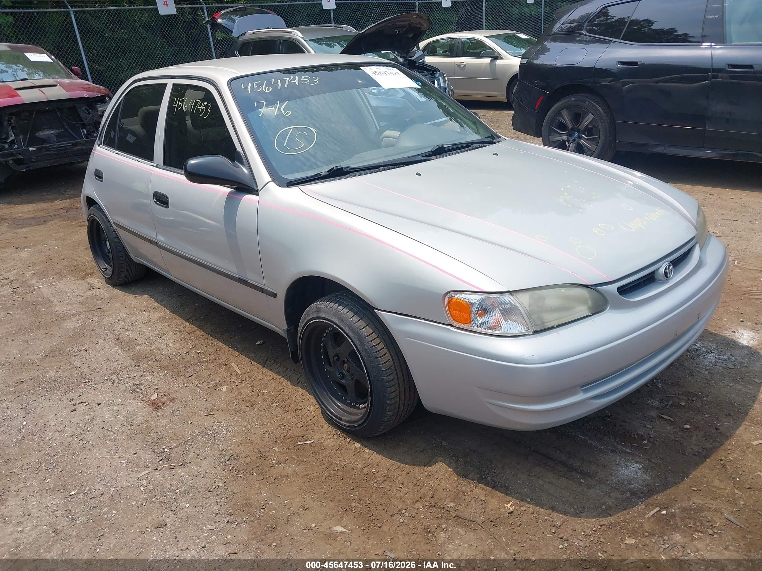 2000 Toyota Corolla Ce Silver vin: 2T1BR18E3YC328955