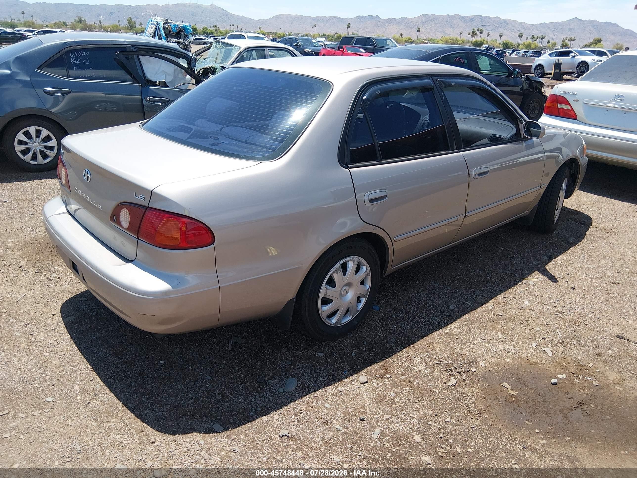 2002 Toyota Corolla Le Бежевый vin: 2T1BR18E52C550890