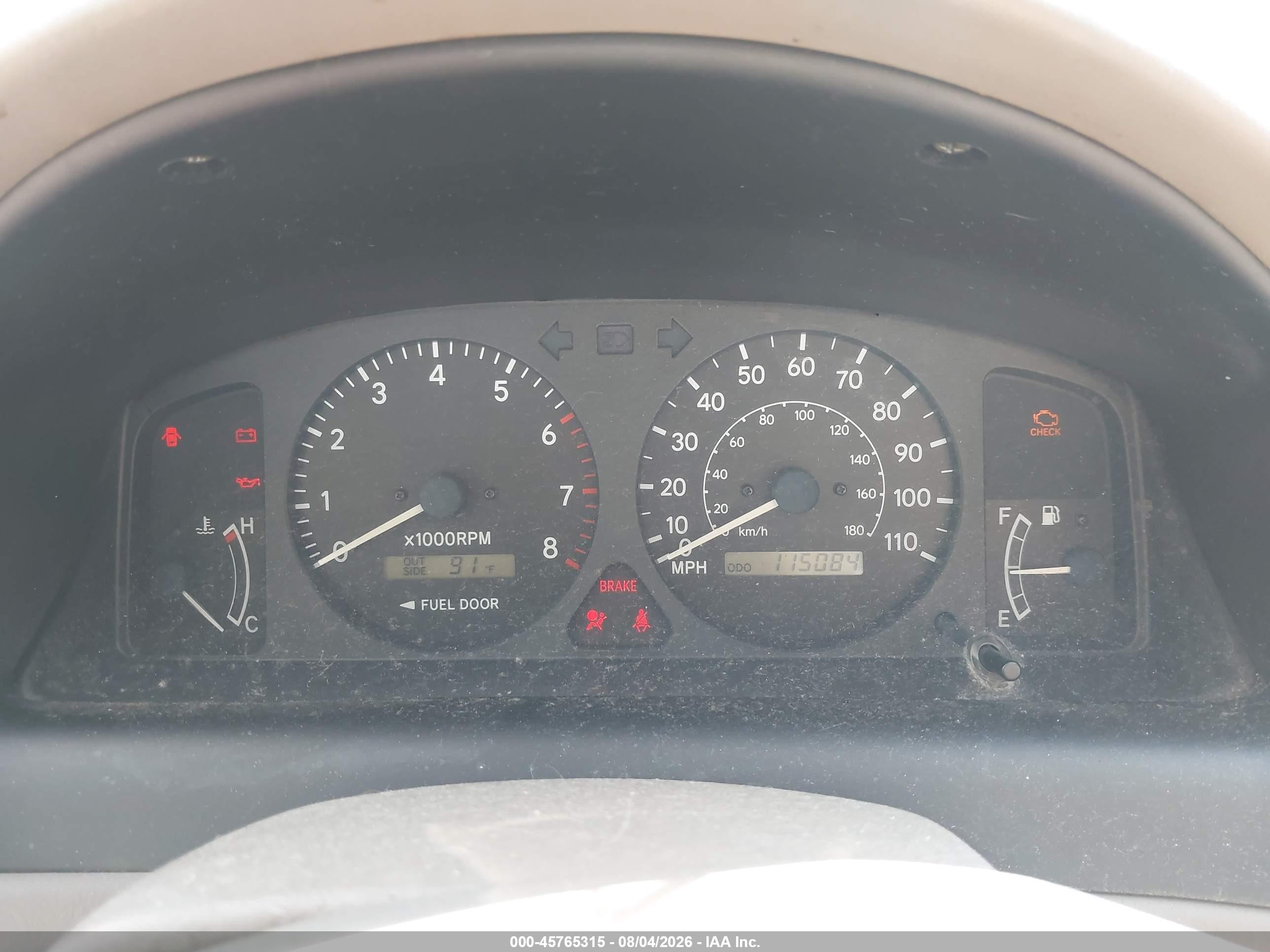1998 Toyota Corolla Le Burgundy vin: 2T1BR18E5WC018612