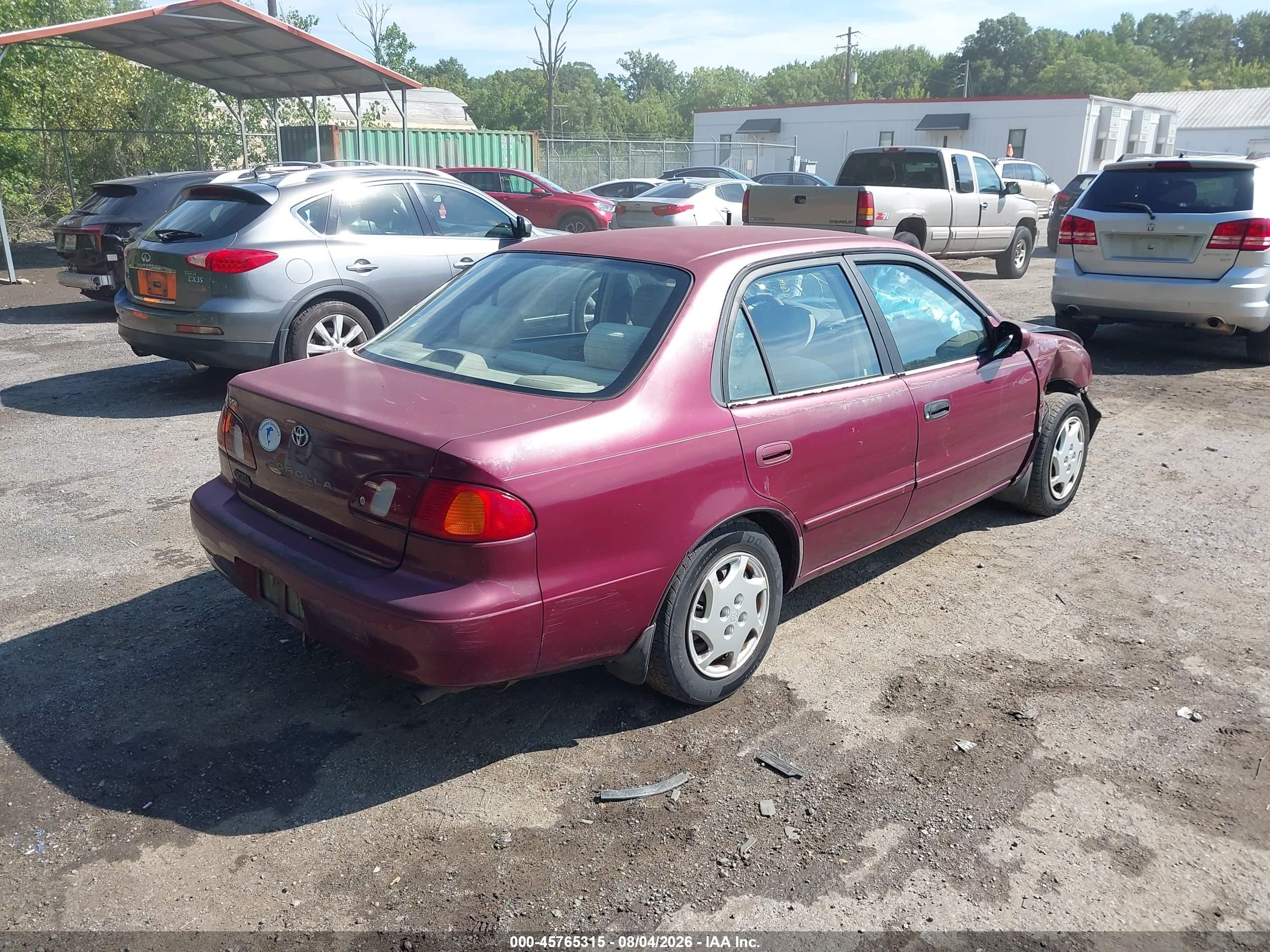 1998 Toyota Corolla Le Burgundy vin: 2T1BR18E5WC018612