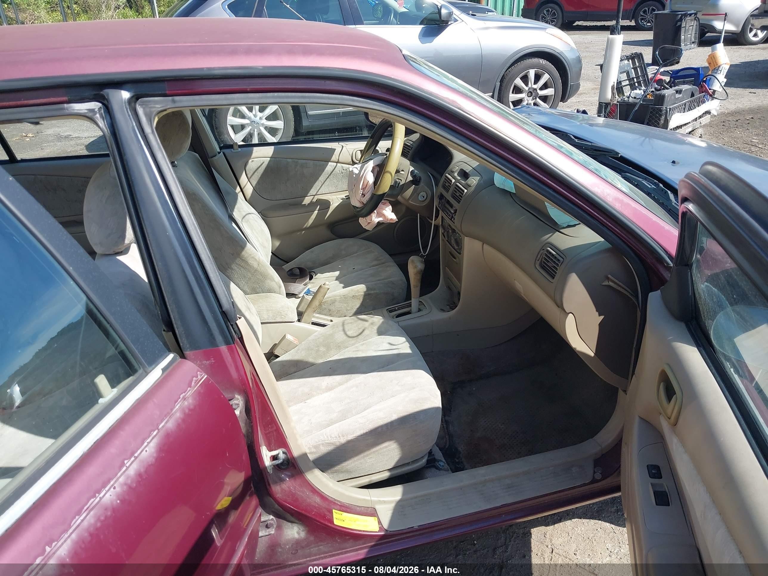 1998 Toyota Corolla Le Burgundy vin: 2T1BR18E5WC018612