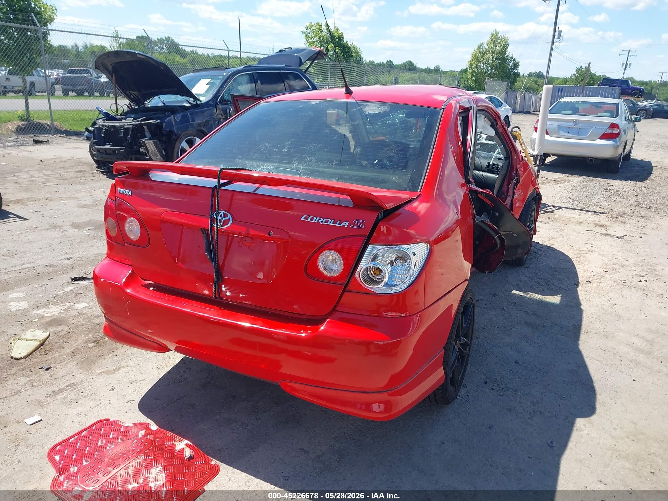 2008 Toyota Corolla S Red vin: 2T1BR30E08C886625