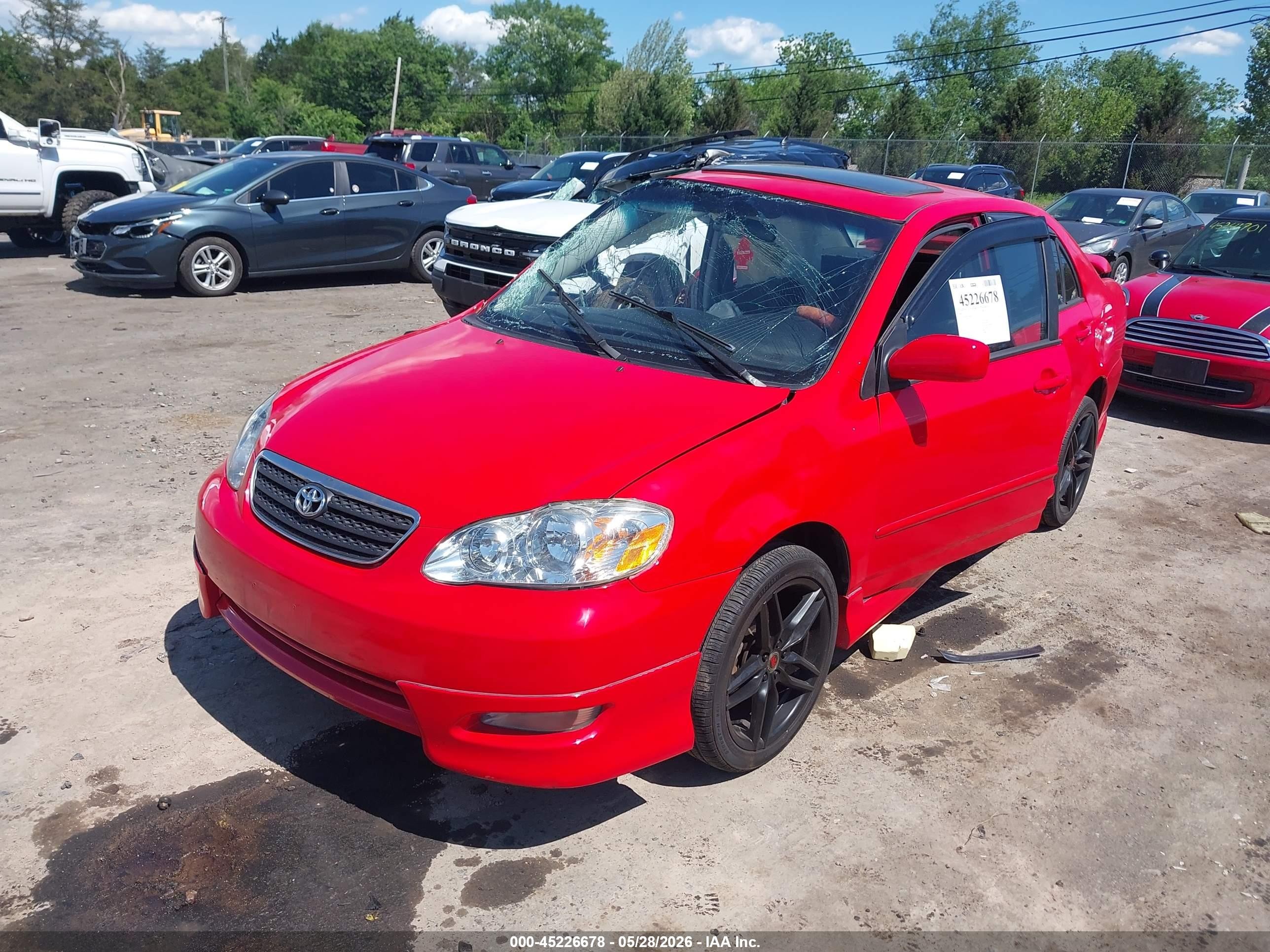 2008 Toyota Corolla S Red vin: 2T1BR30E08C886625