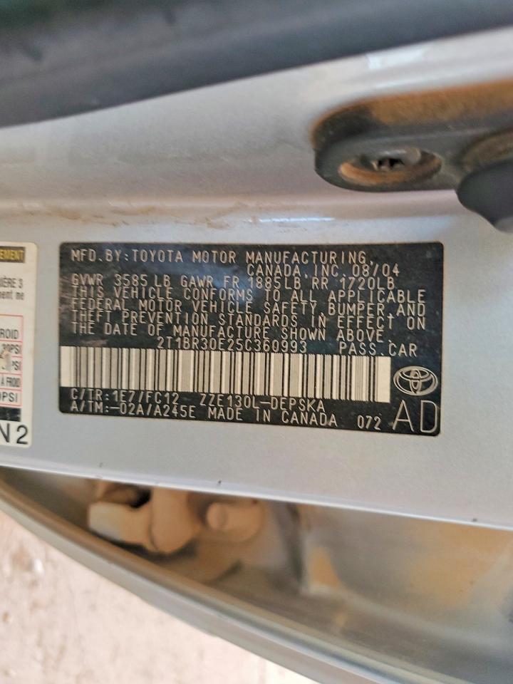 2005 Toyota Corolla S Gray vin: 2T1BR30E25C360993
