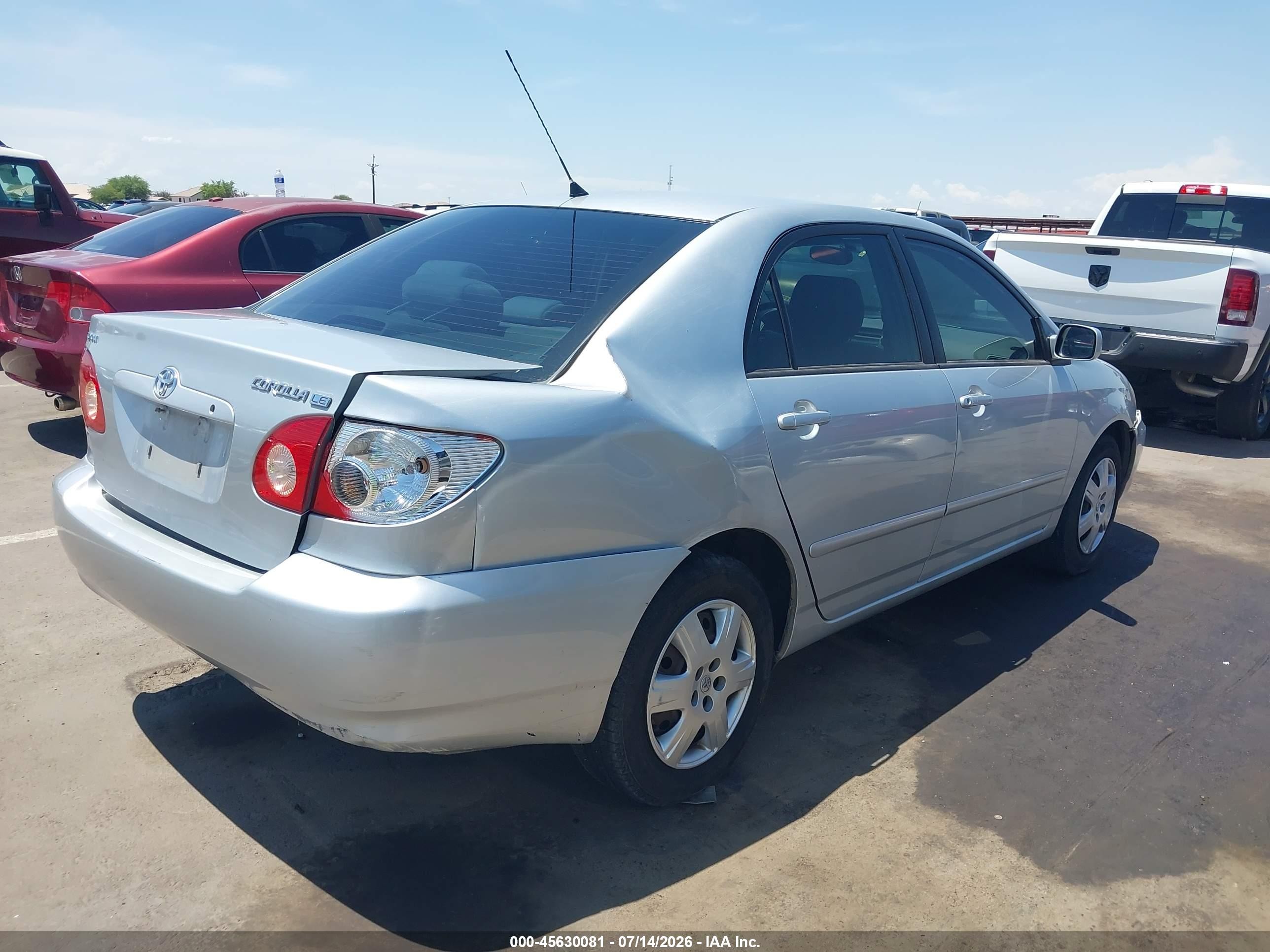 2005 Toyota Corolla Le Silver vin: 2T1BR30E45C387614