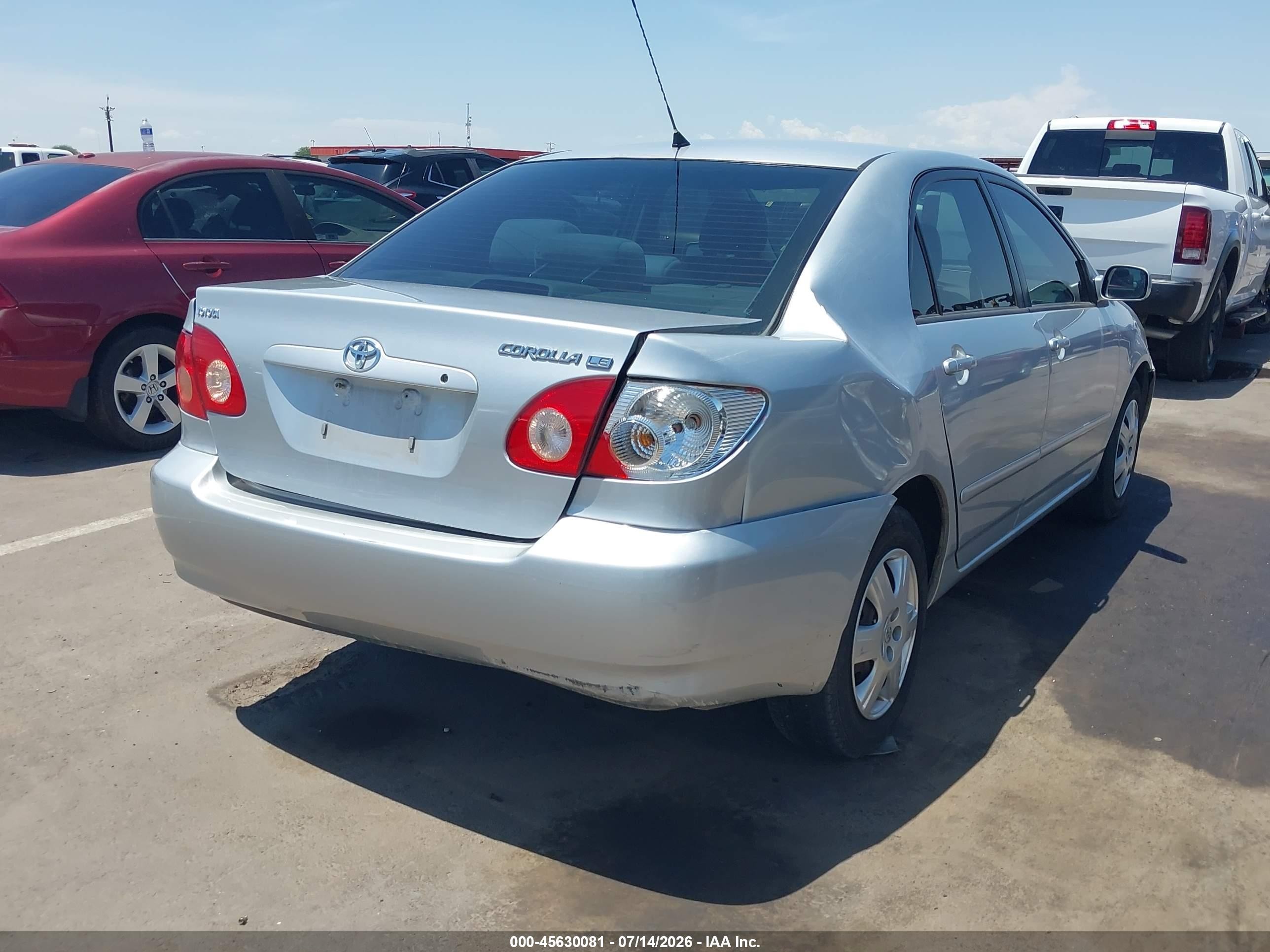 2005 Toyota Corolla Le Silver vin: 2T1BR30E45C387614