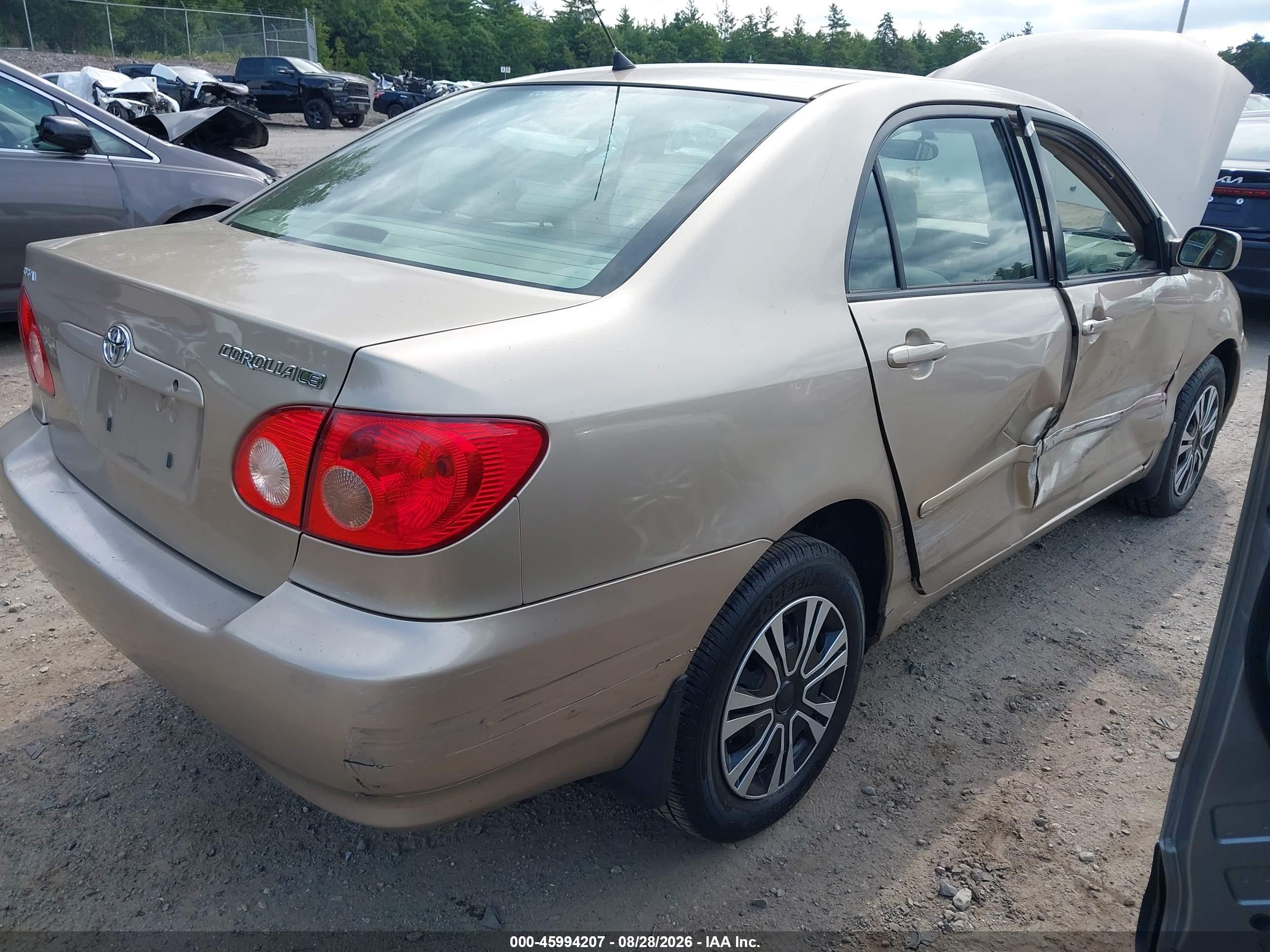 2007 Toyota Corolla Le Золотой vin: 2T1BR30EX7C720823