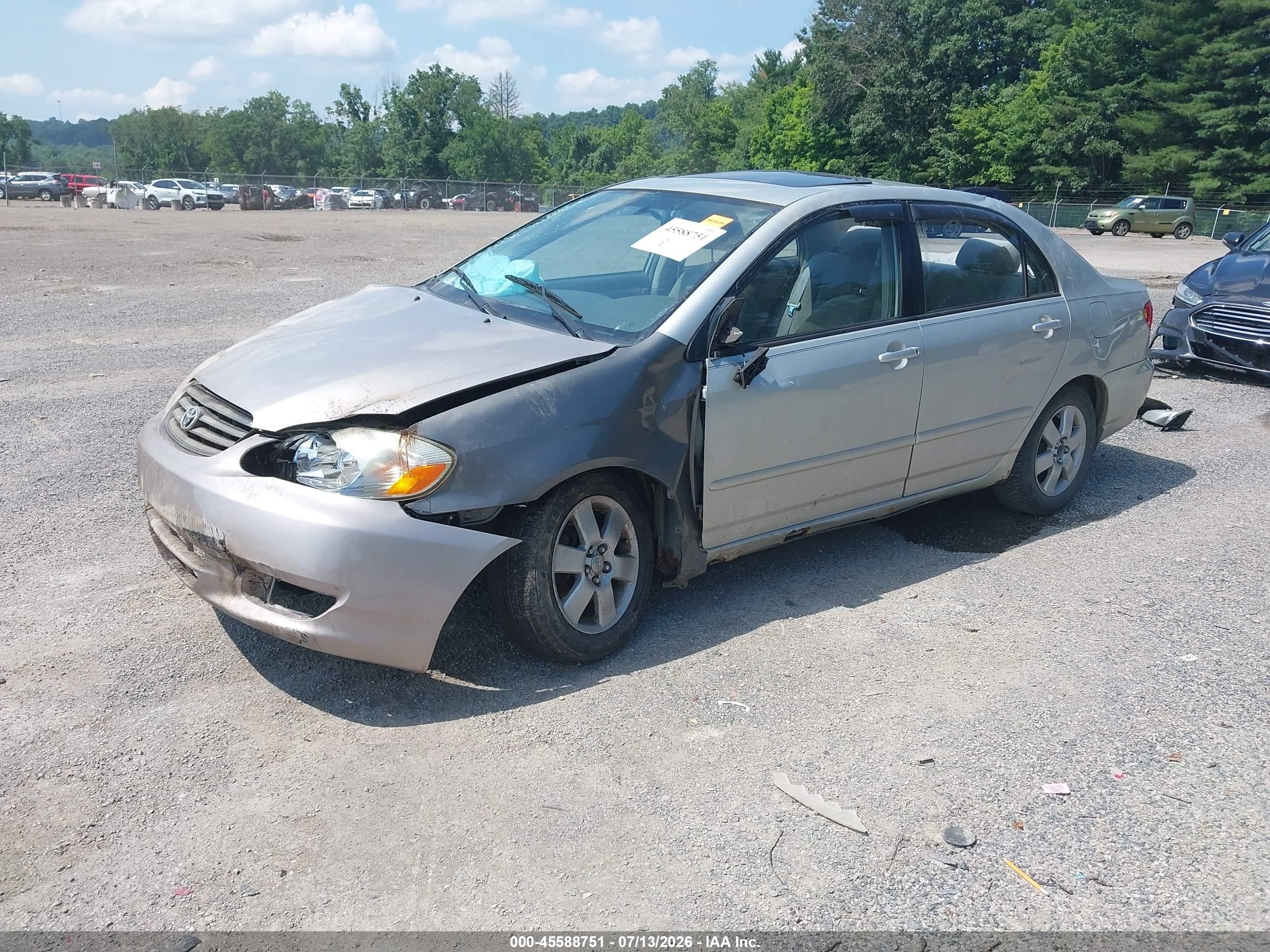 2003 Toyota Corolla Le Gray vin: 2T1BR32E03C154159