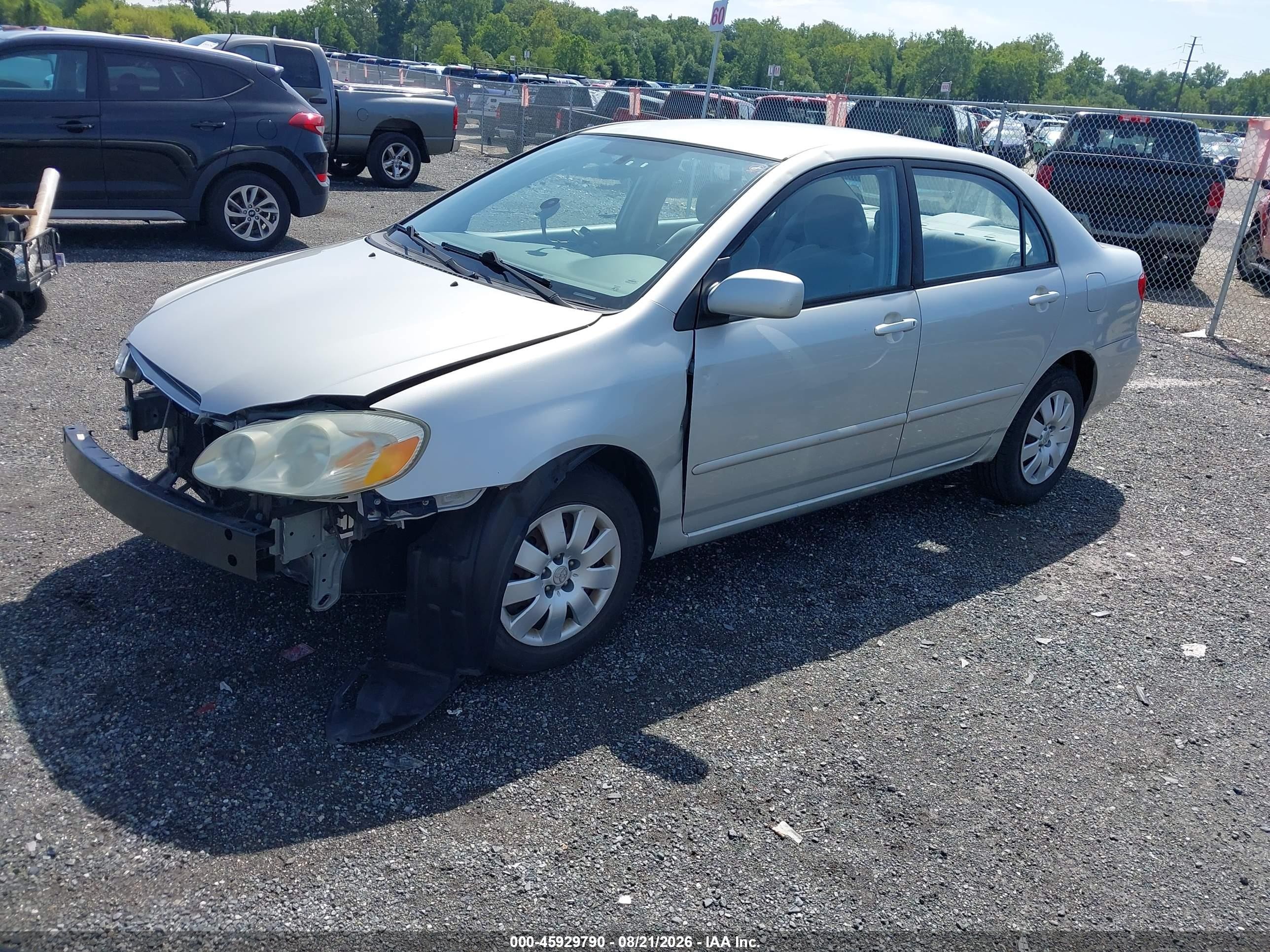 2004 Toyota Corolla Le Silver vin: 2T1BR32E04C308029