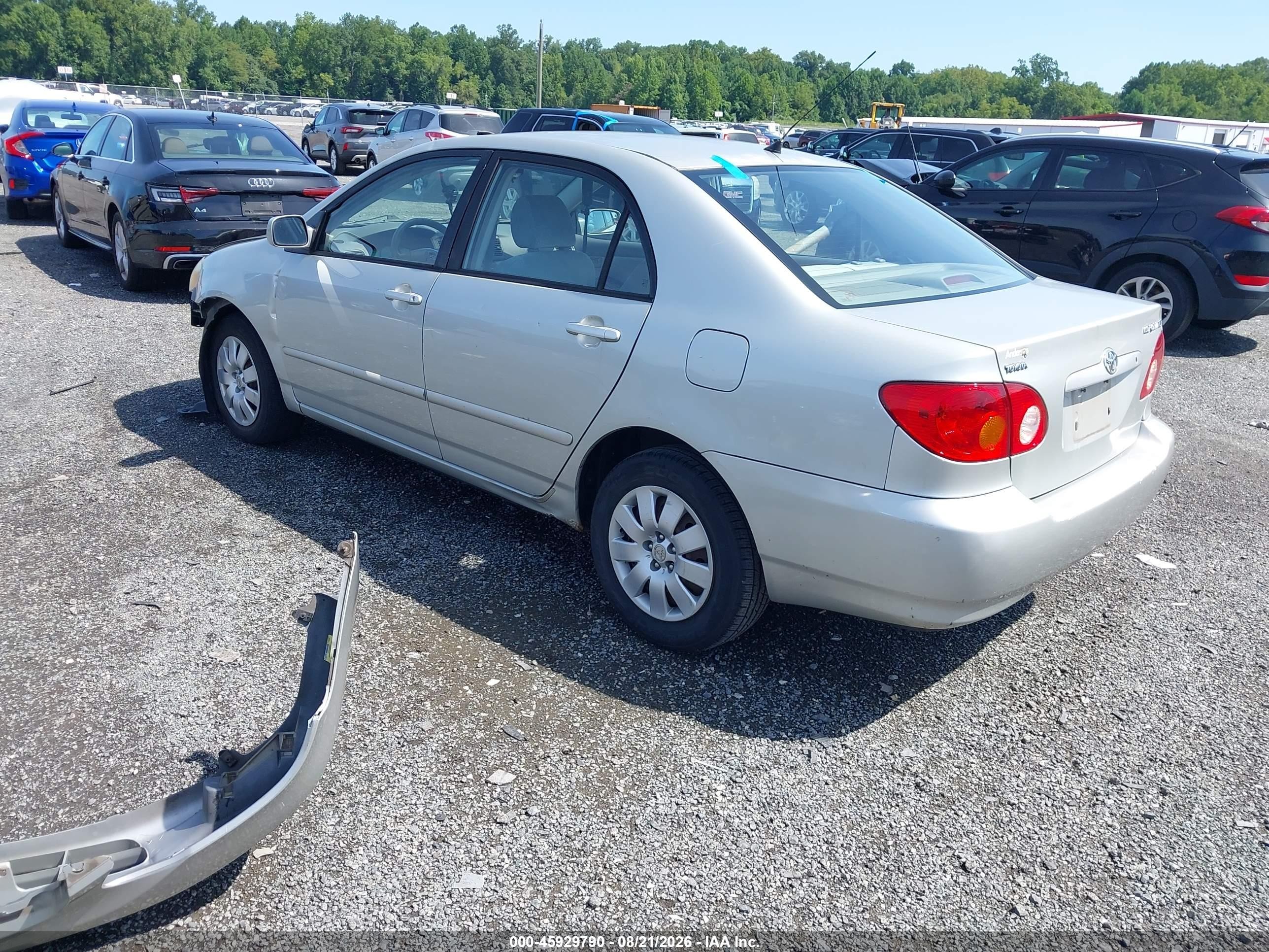 2004 Toyota Corolla Le Silver vin: 2T1BR32E04C308029