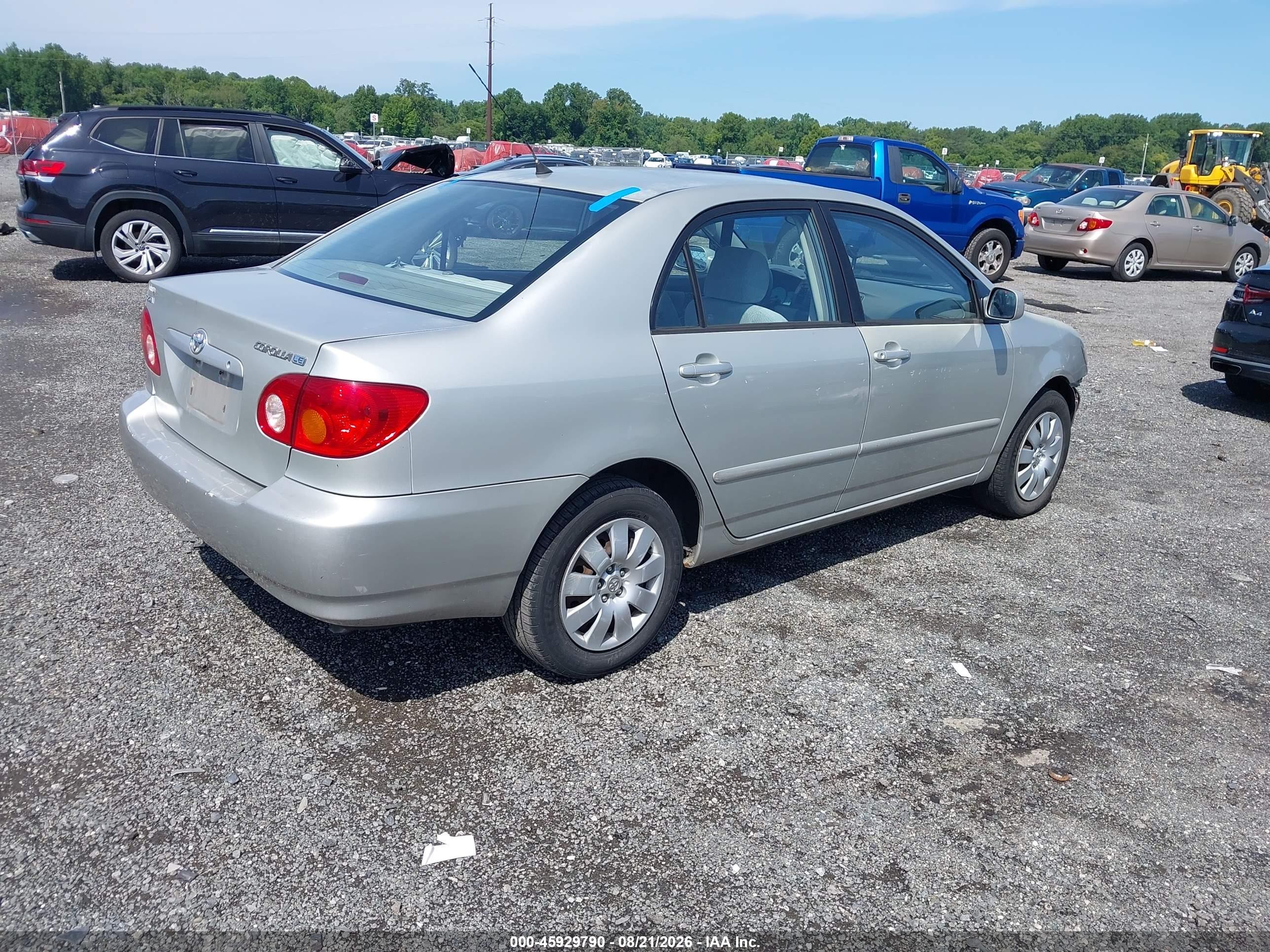 2004 Toyota Corolla Le Silver vin: 2T1BR32E04C308029