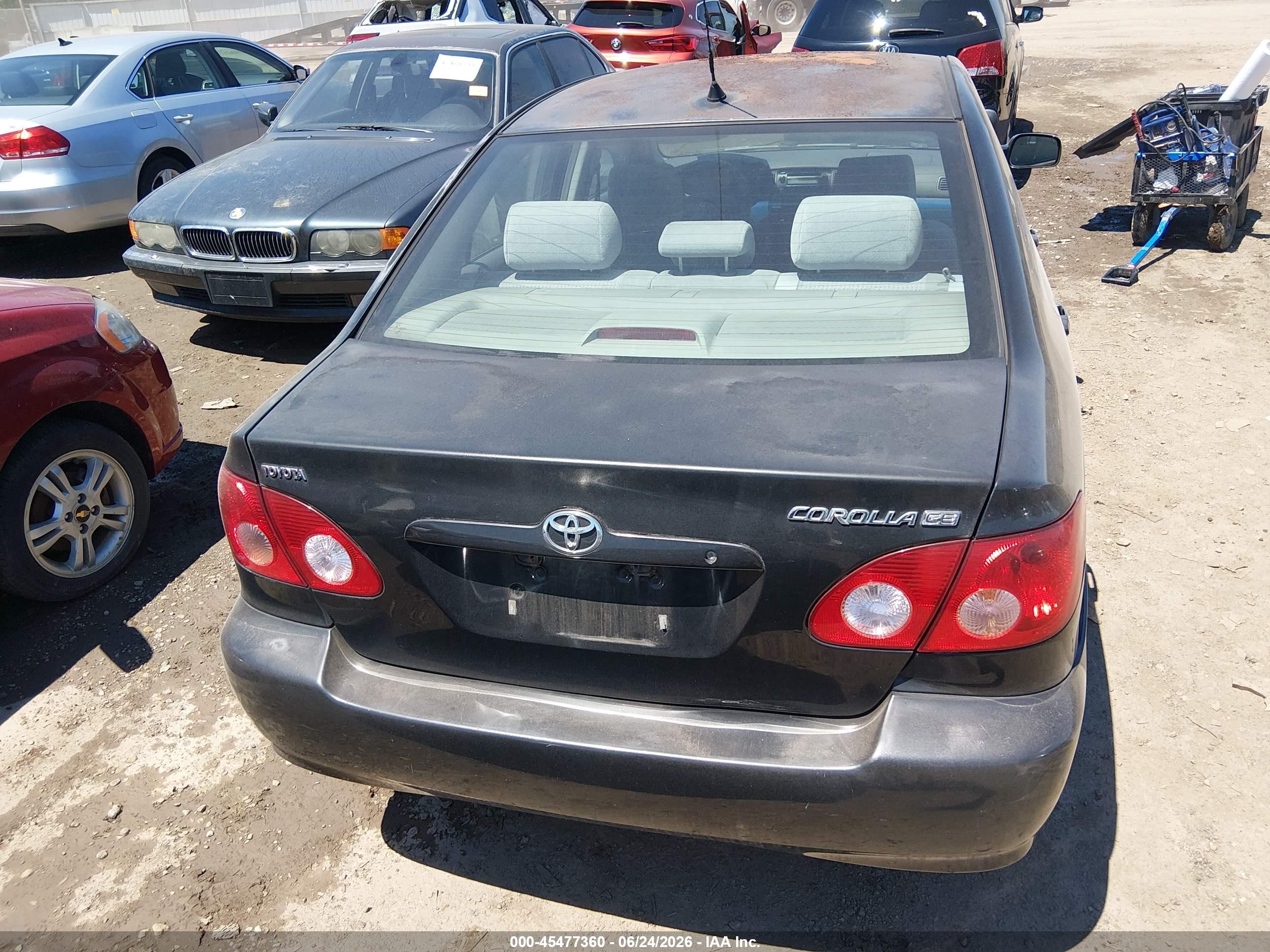 2006 Toyota Corolla Ce Black vin: 2T1BR32E06C608656