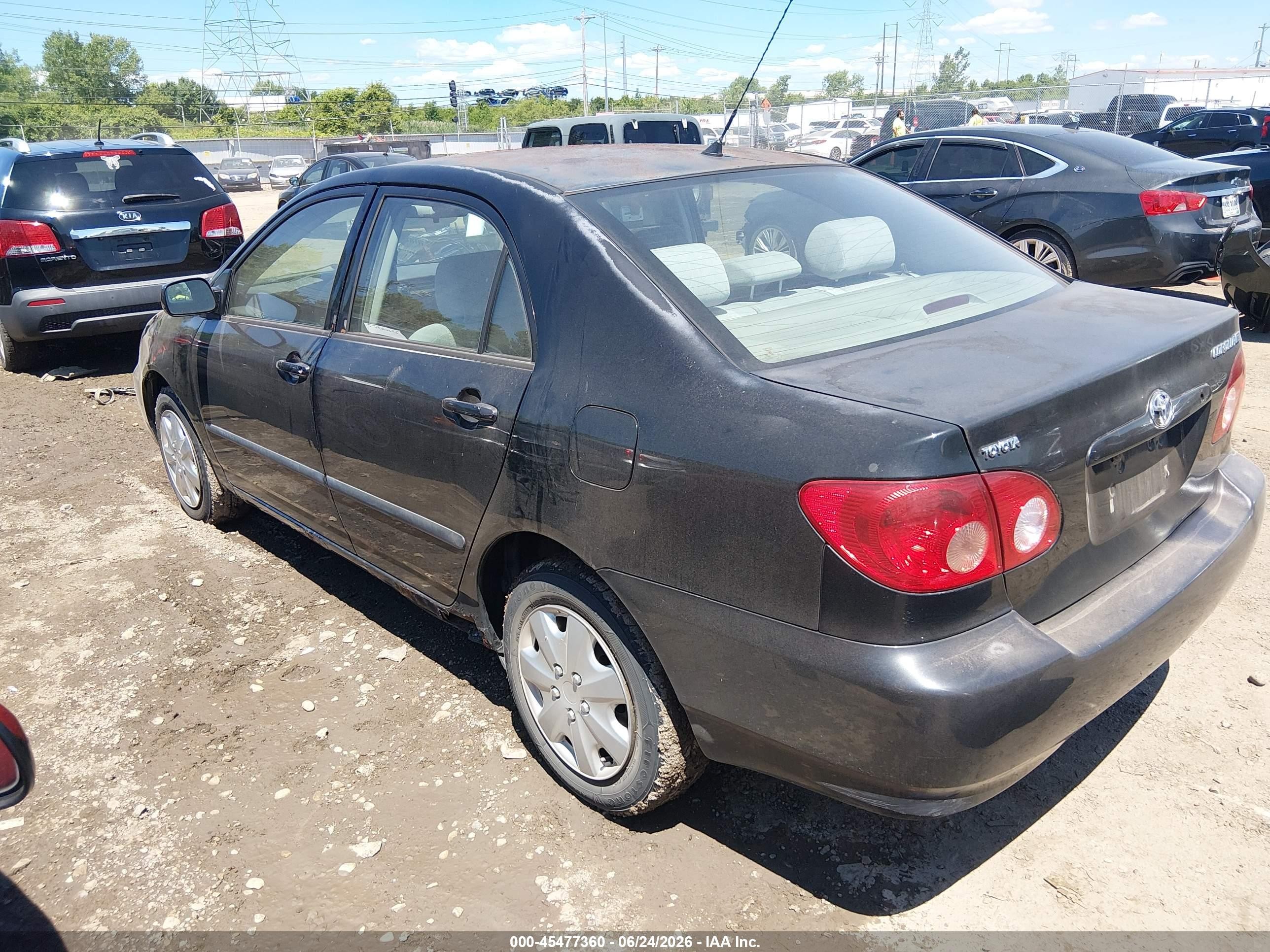 2006 Toyota Corolla Ce Black vin: 2T1BR32E06C608656