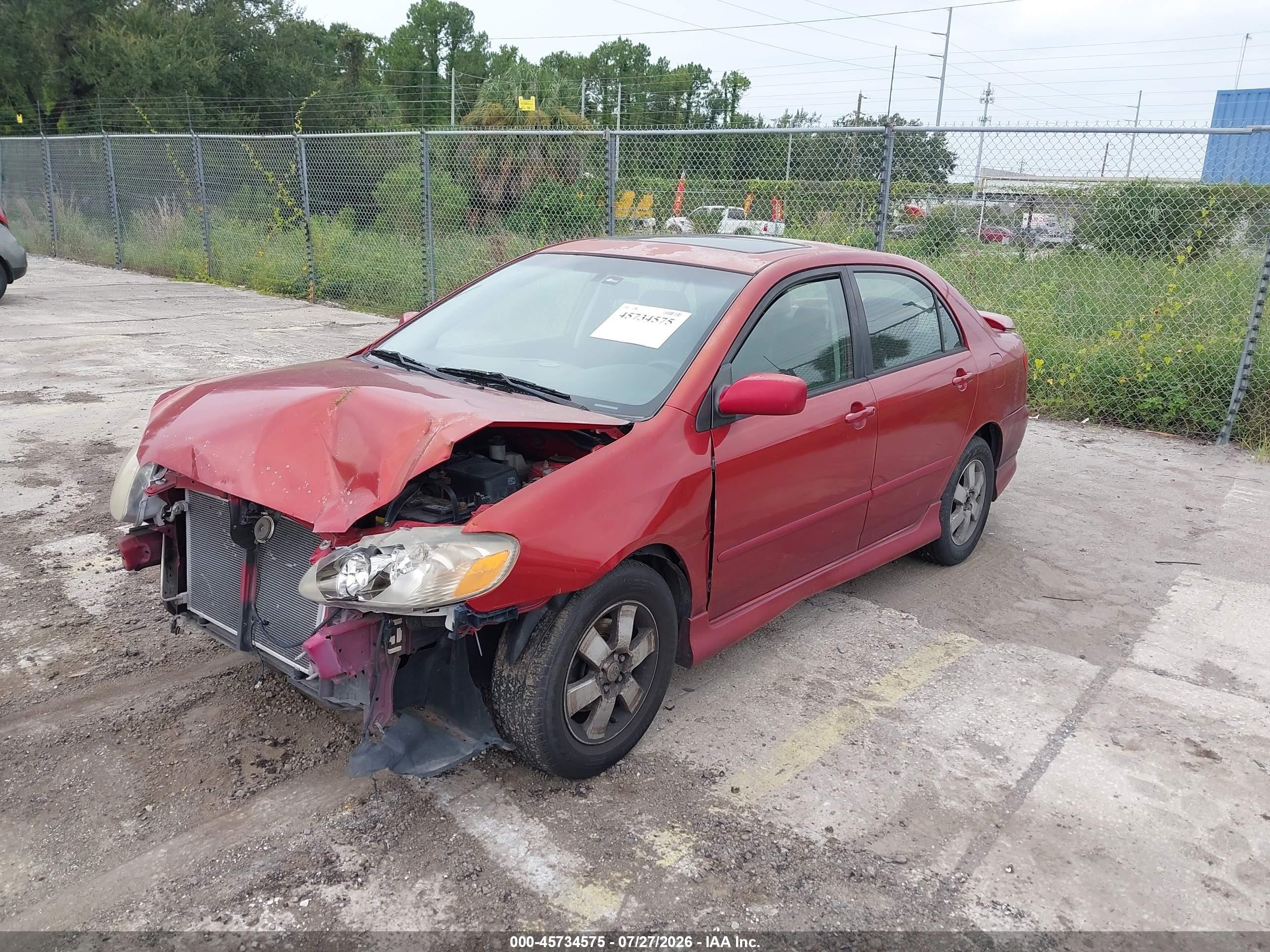 2006 Toyota Corolla S Красный vin: 2T1BR32E06C621942