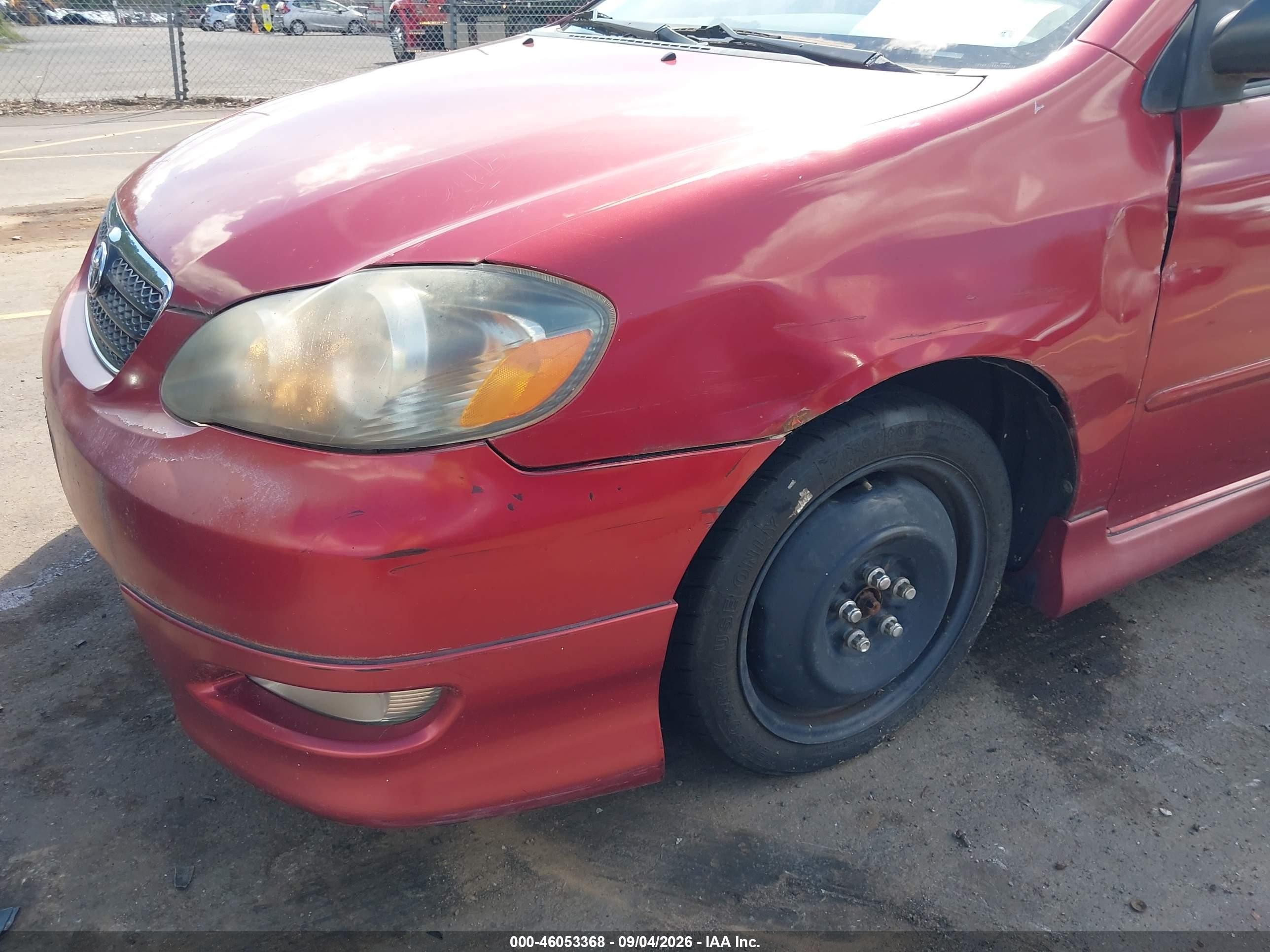 2008 Toyota Corolla S Red vin: 2T1BR32E08C904828