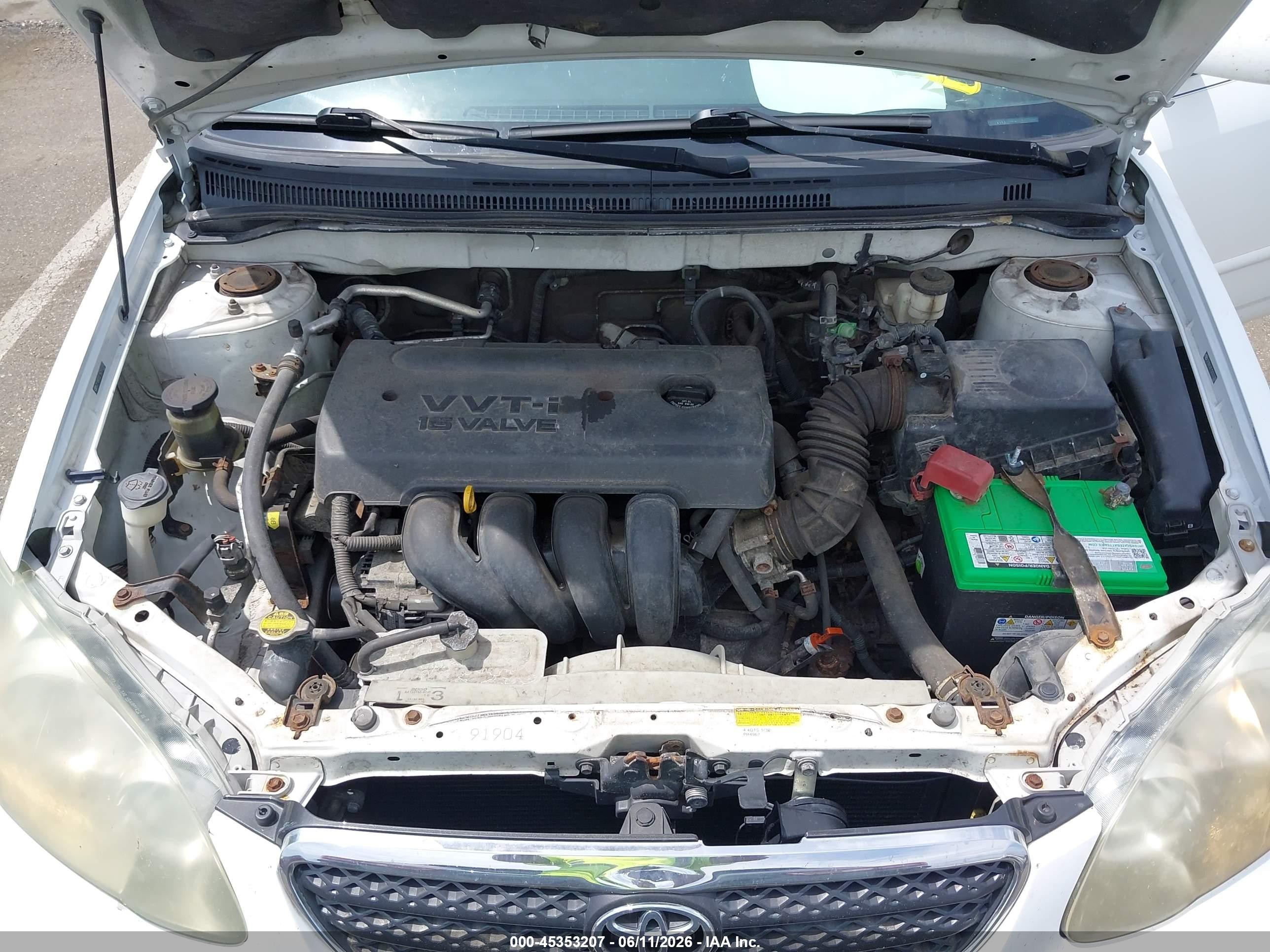 2005 Toyota Corolla S Белый vin: 2T1BR32E15C552306