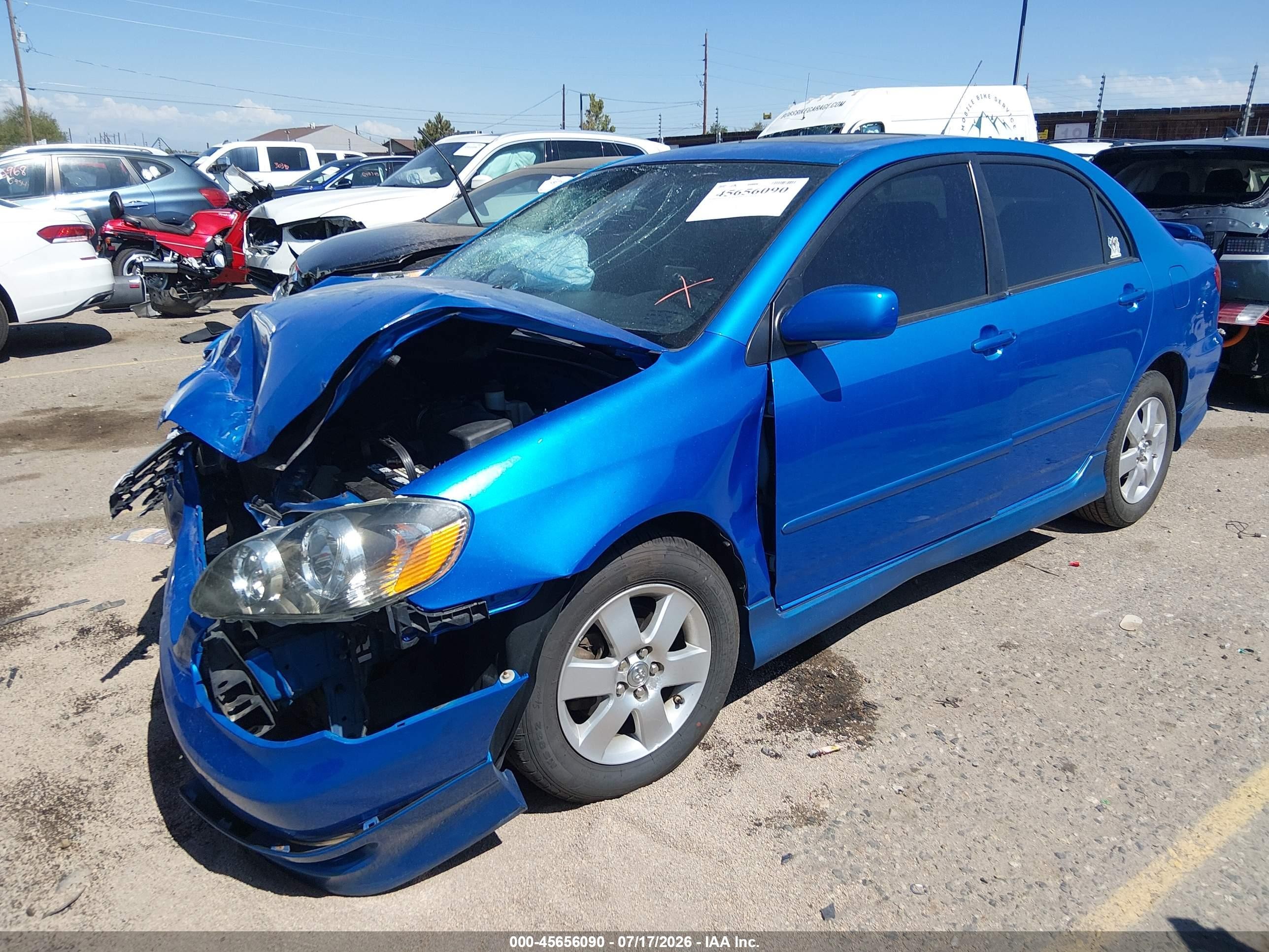 2008 Toyota Corolla S Синий vin: 2T1BR32E18C900366