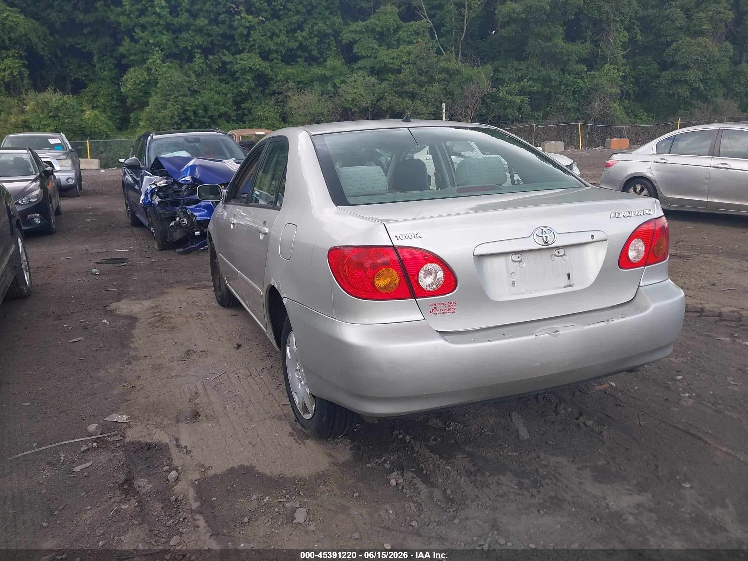 2003 Toyota Corolla Le Silver vin: 2T1BR32E23C046352