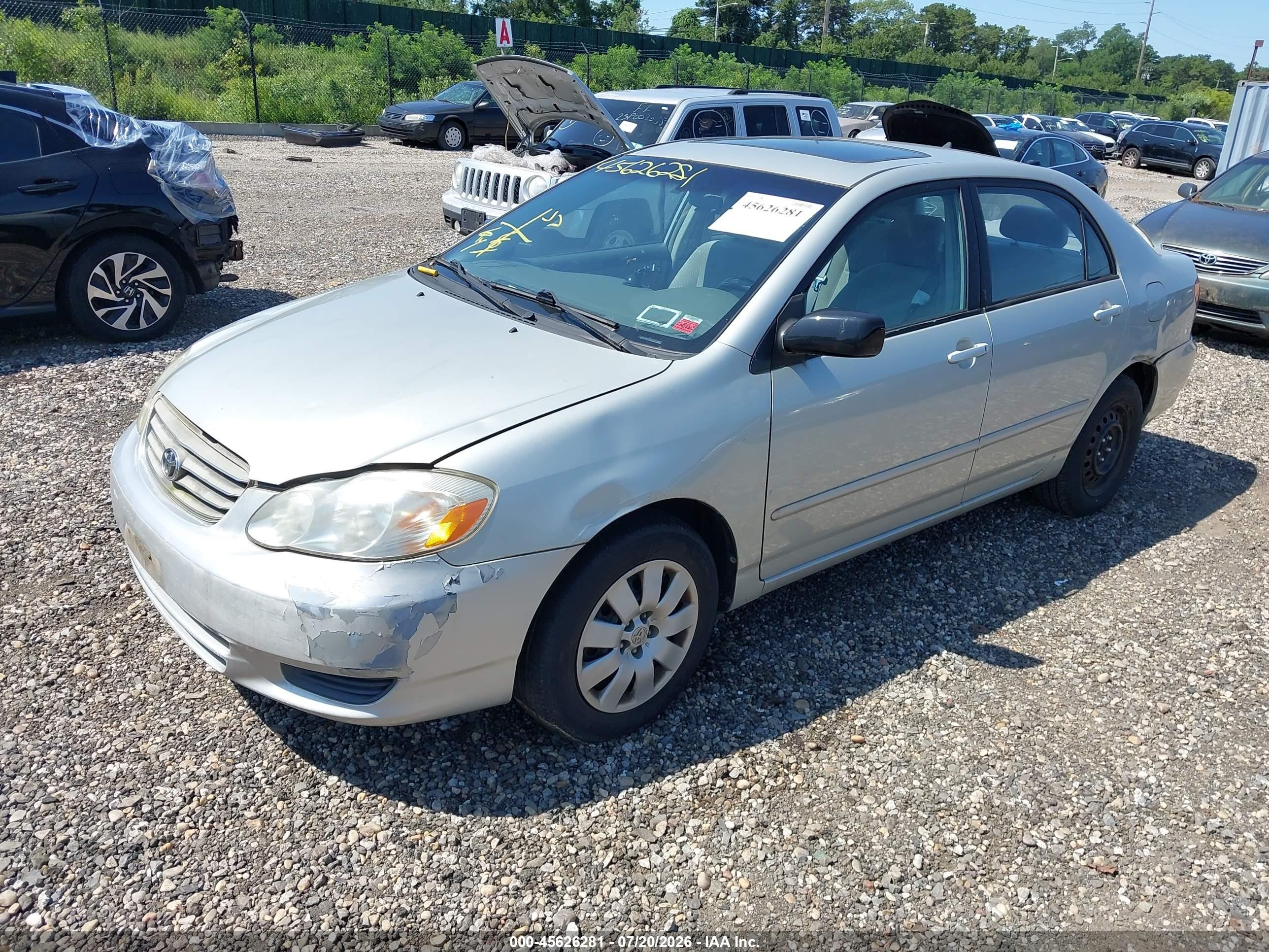 2003 Toyota Corolla Ce/le/s Silver vin: 2T1BR32E23C130719