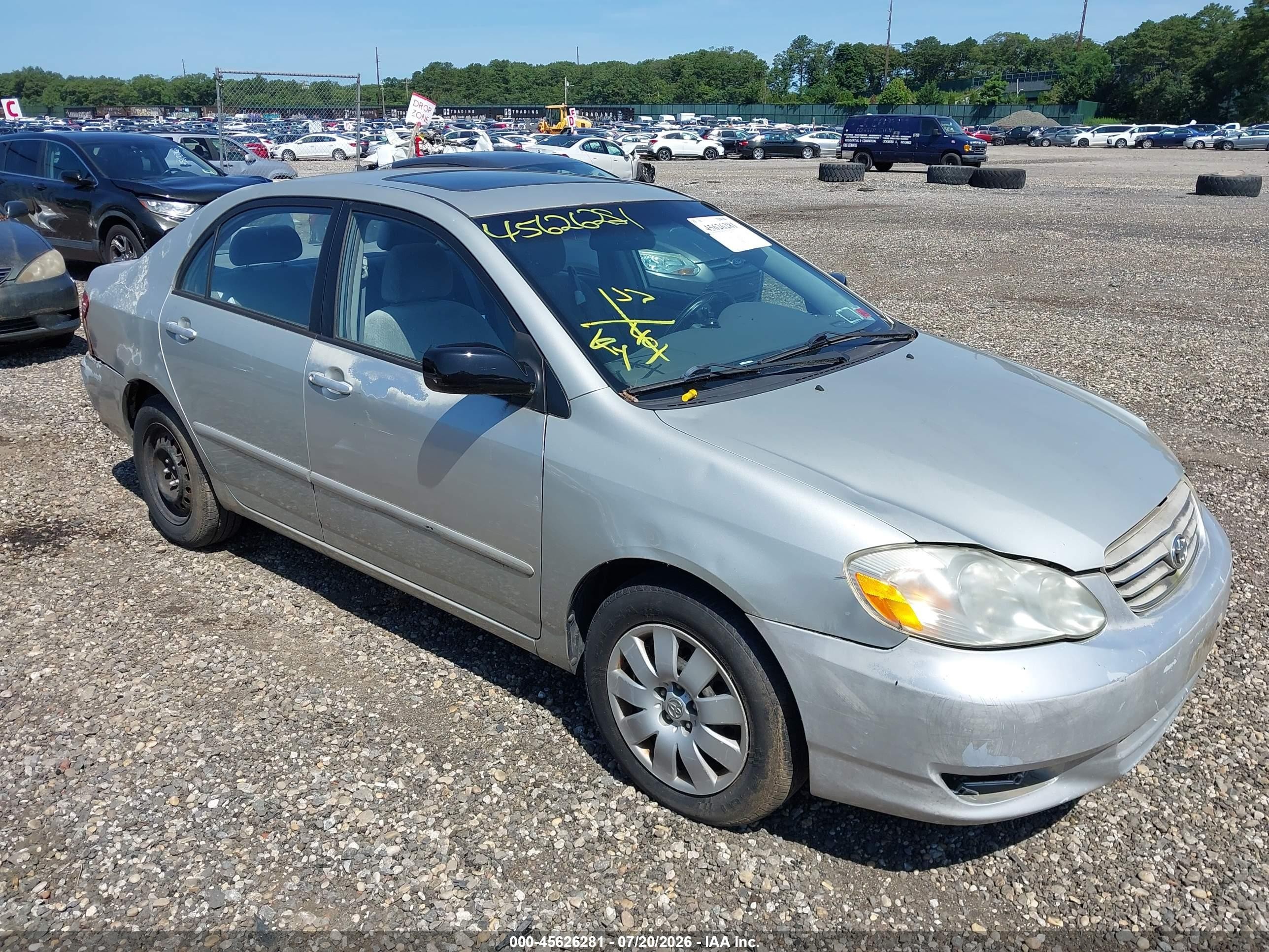 2003 Toyota Corolla Ce/le/s Silver vin: 2T1BR32E23C130719