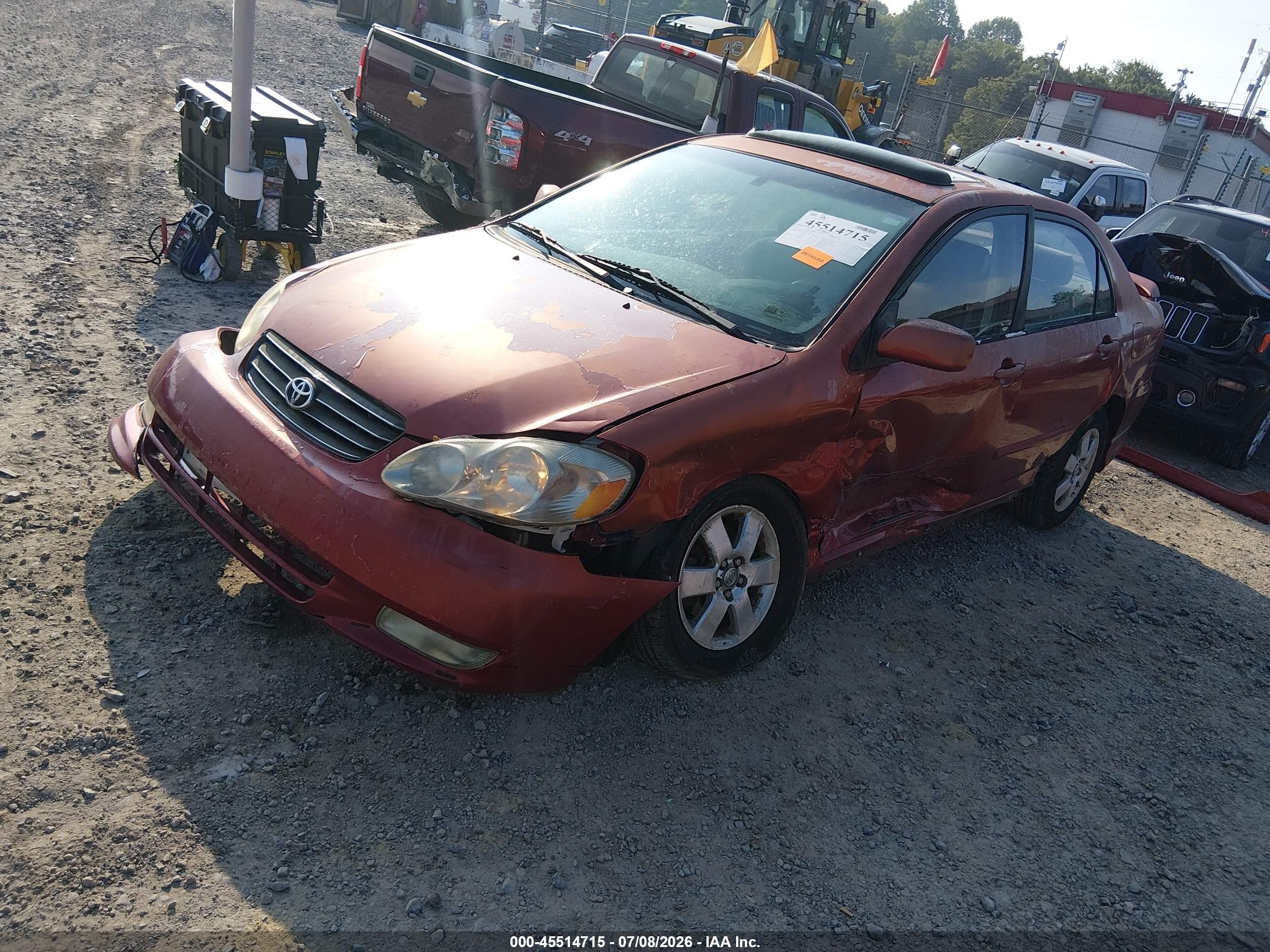 2003 Toyota Corolla S Red vin: 2T1BR32E23C162148