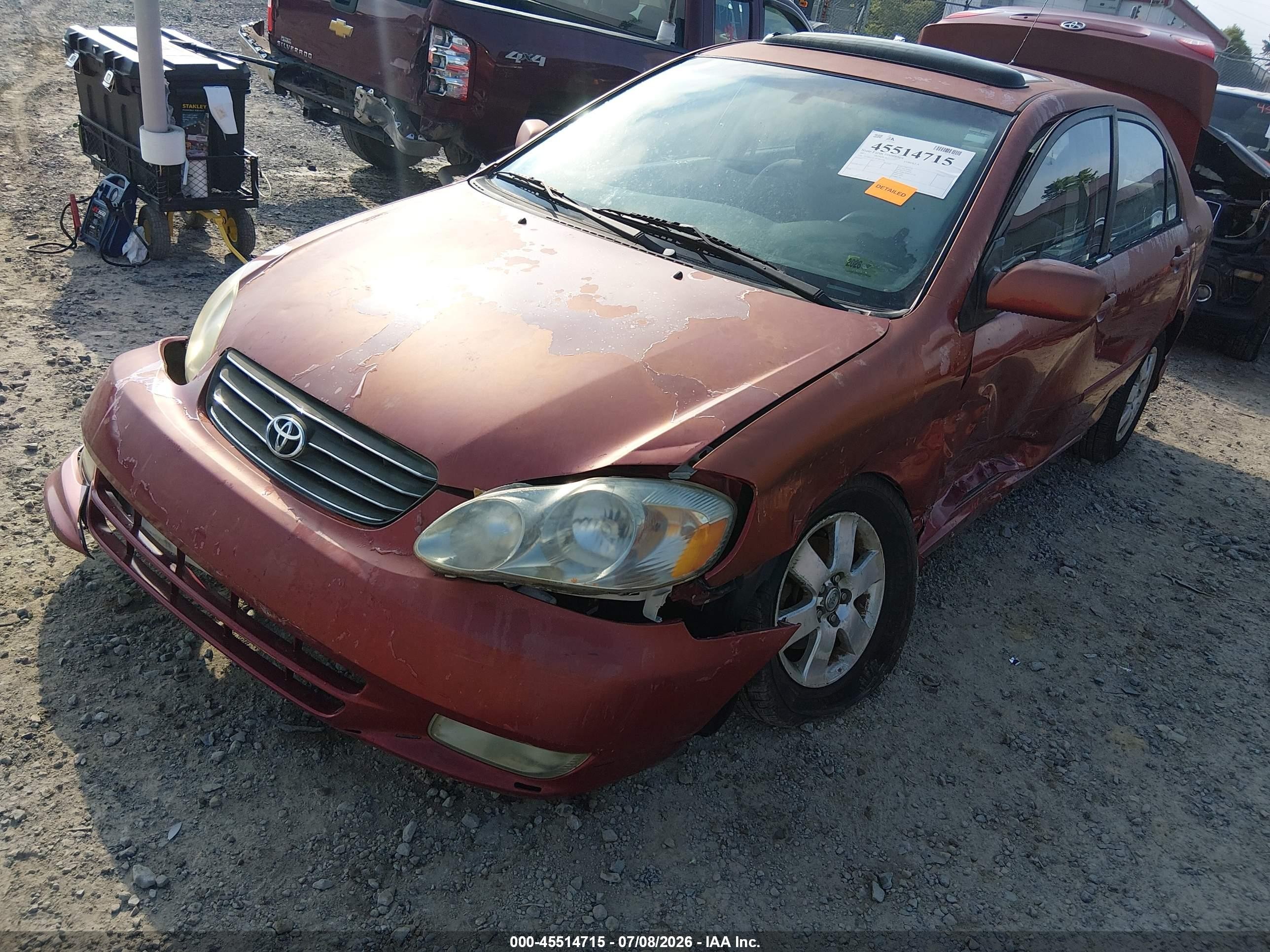 2003 Toyota Corolla S Red vin: 2T1BR32E23C162148