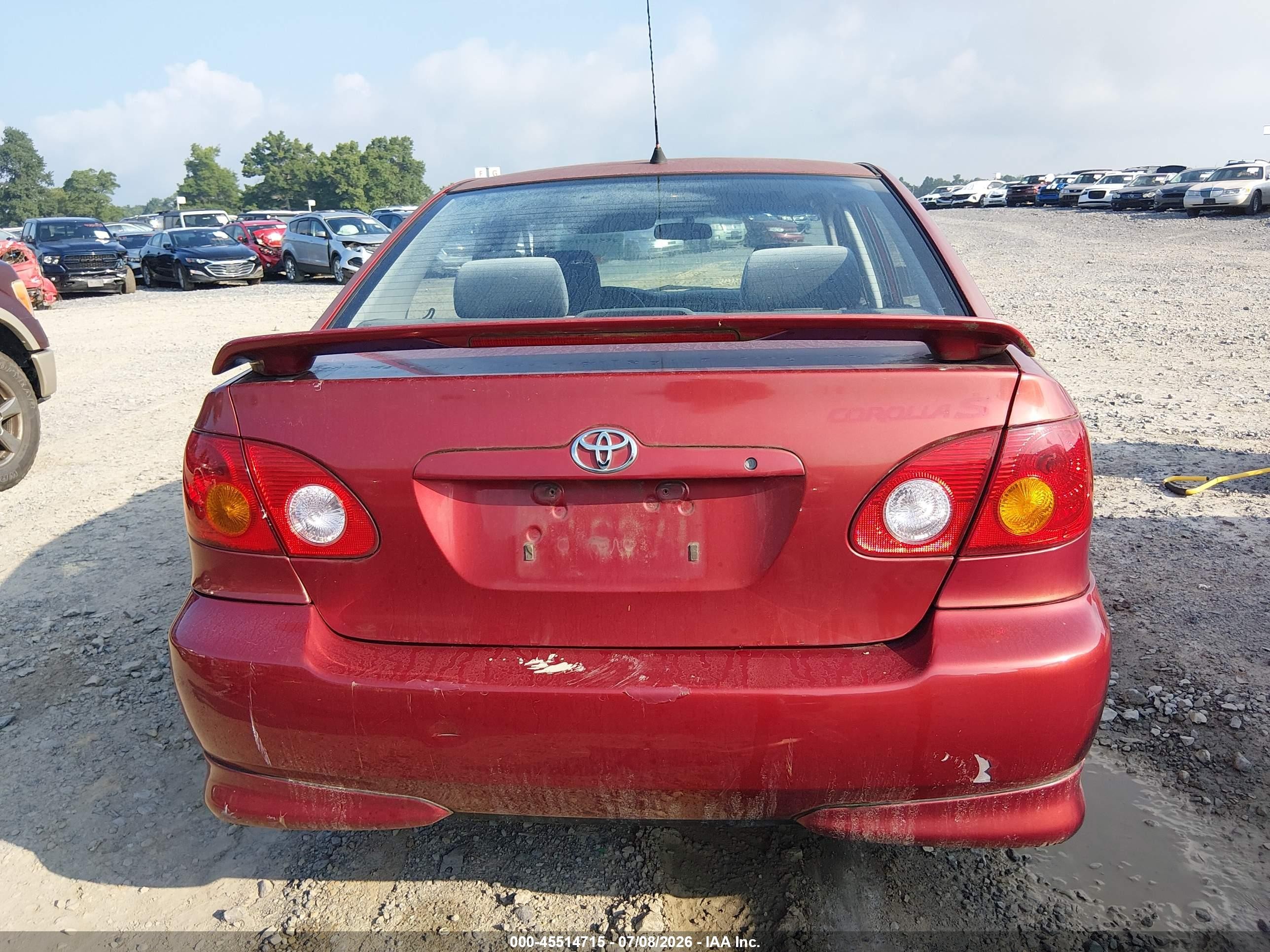 2003 Toyota Corolla S Red vin: 2T1BR32E23C162148