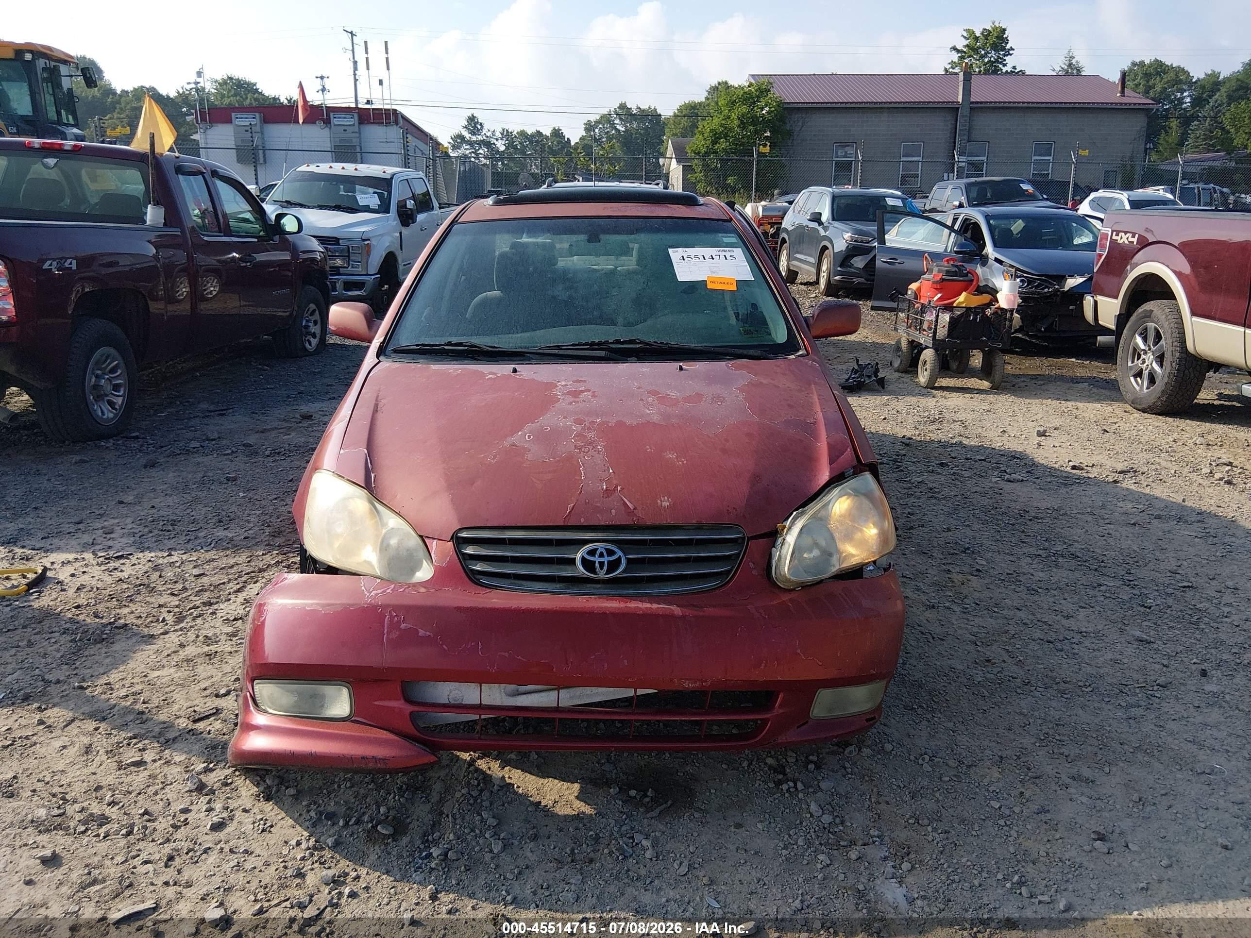 2003 Toyota Corolla S Red vin: 2T1BR32E23C162148