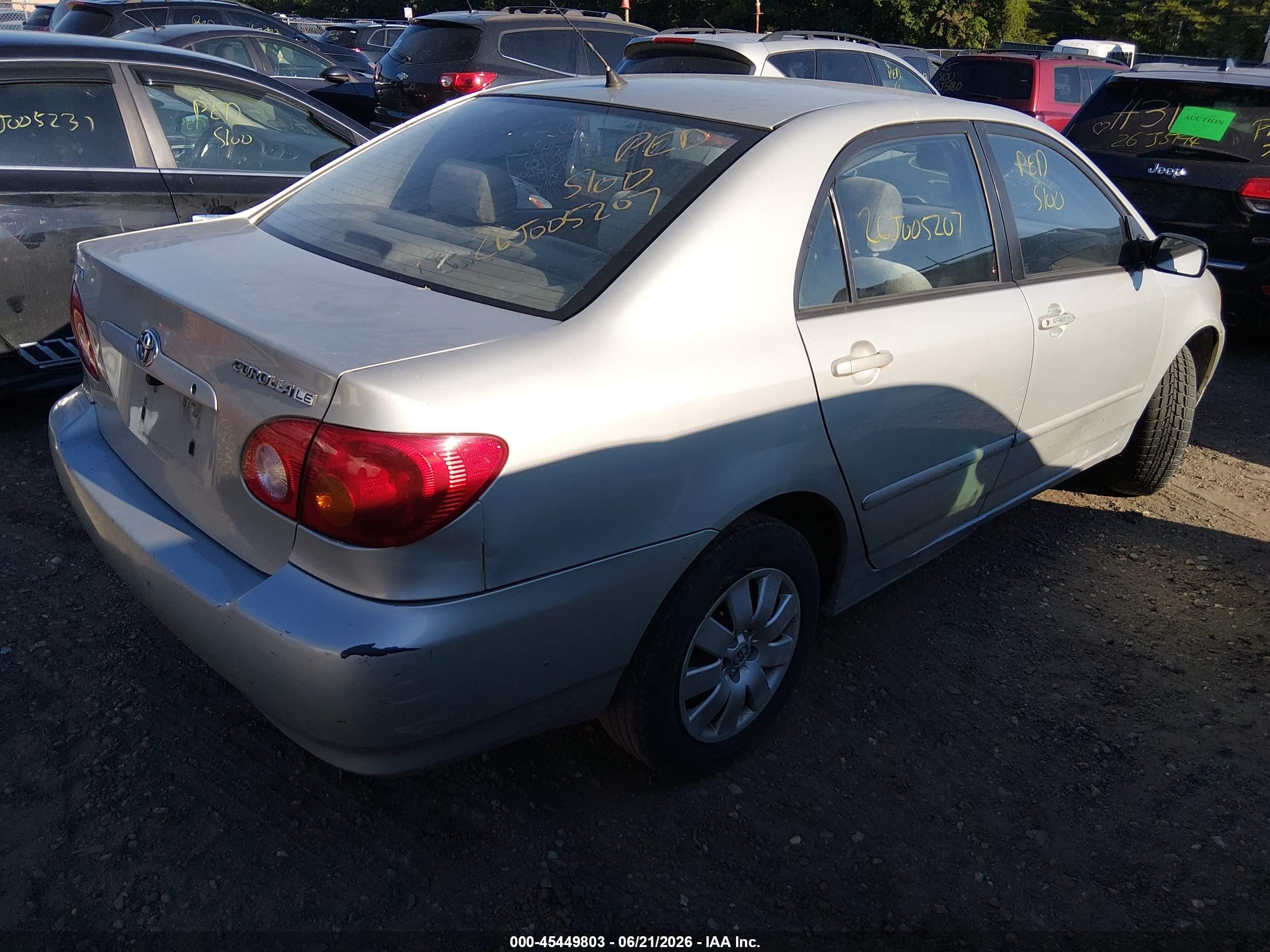 2004 Toyota Corolla Le Silver vin: 2T1BR32E24C239232
