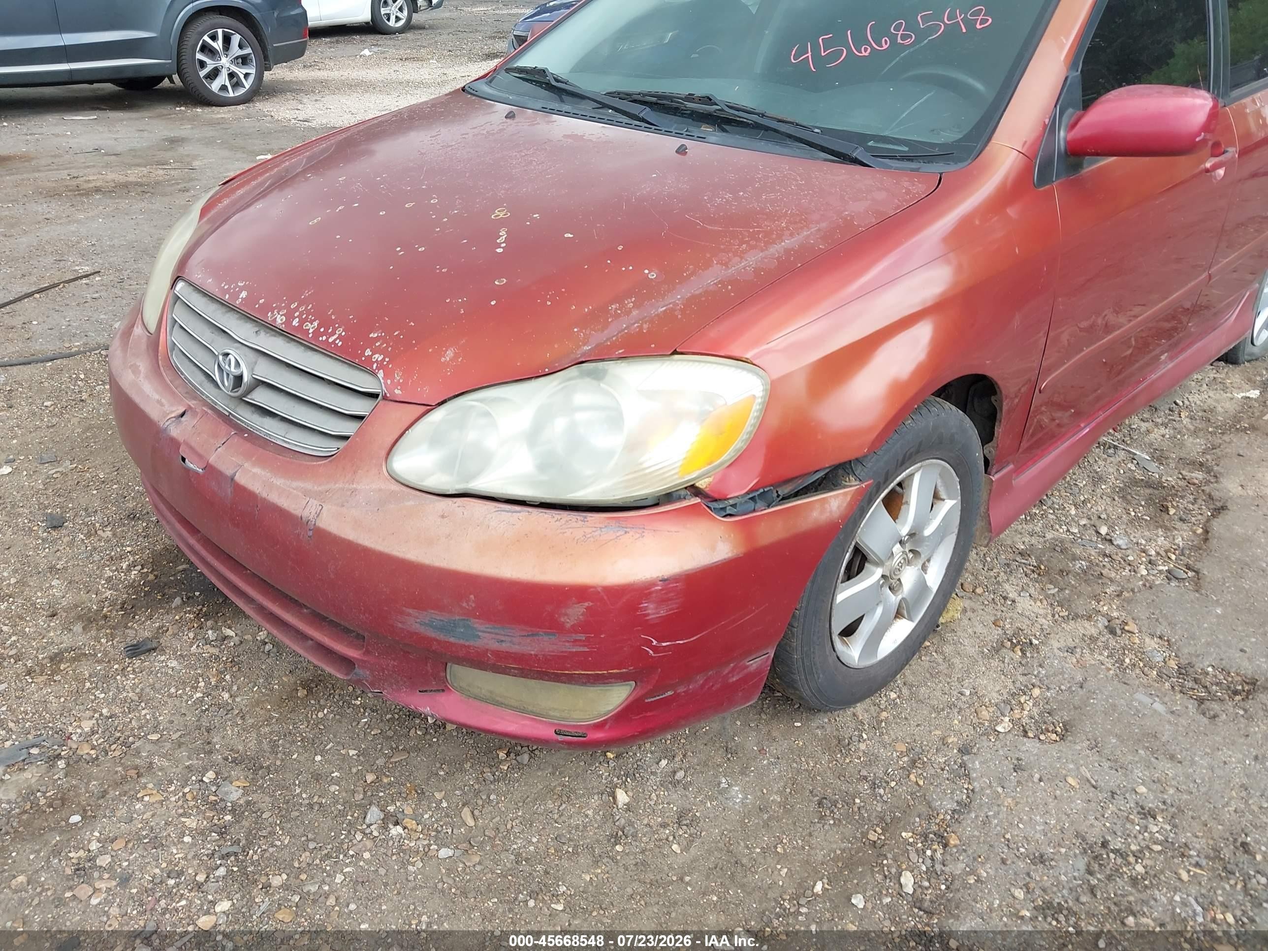 2004 Toyota Corolla S Red vin: 2T1BR32E24C260551