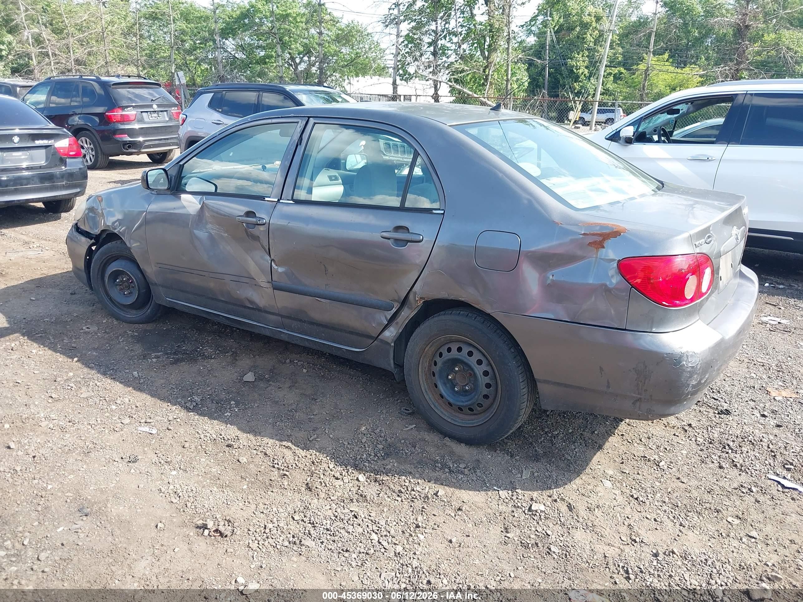 2006 Toyota Corolla Ce Gray vin: 2T1BR32E26C712145