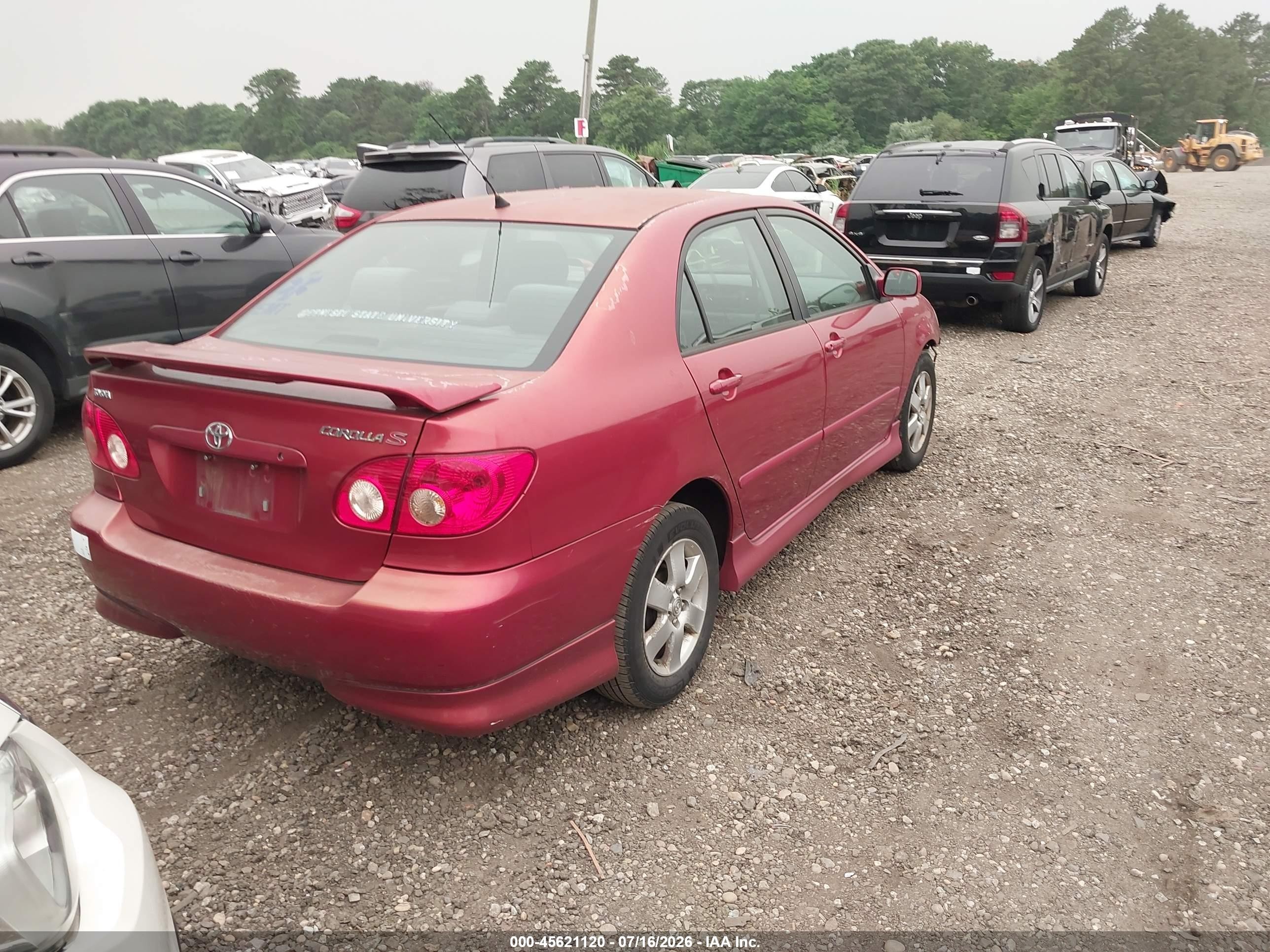 2007 Toyota Corolla S Red vin: 2T1BR32E27C726497