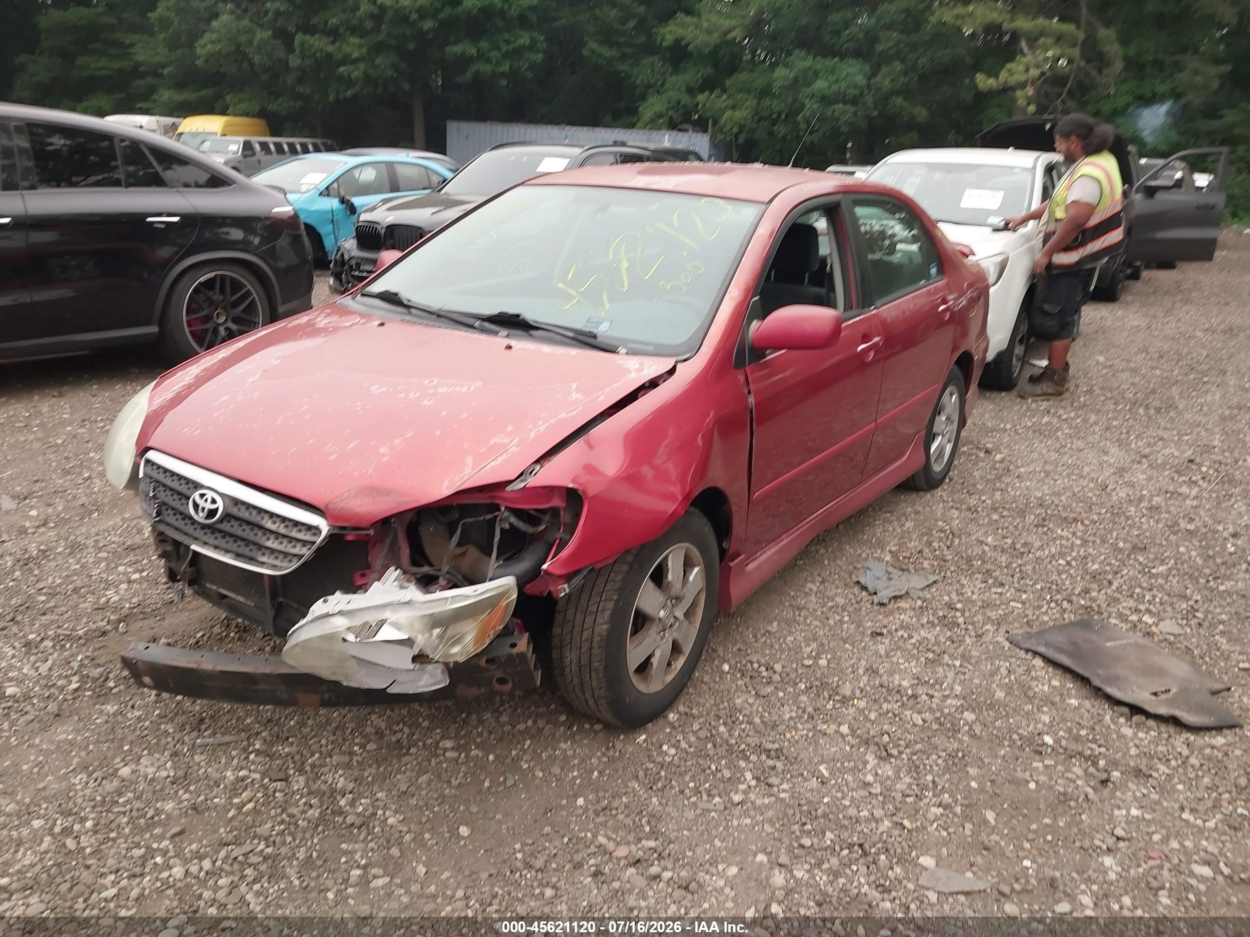 2007 Toyota Corolla S Red vin: 2T1BR32E27C726497
