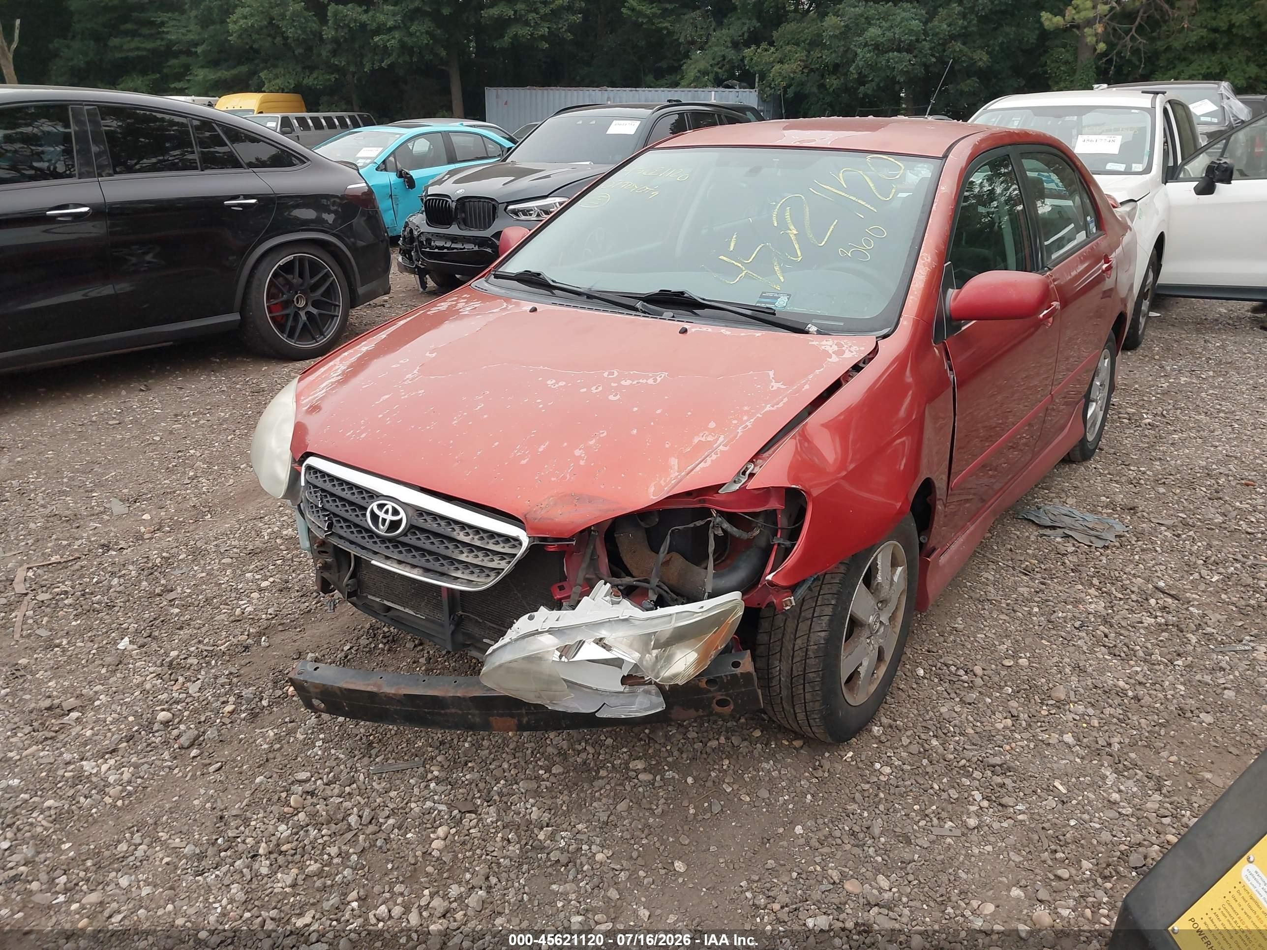 2007 Toyota Corolla S Red vin: 2T1BR32E27C726497