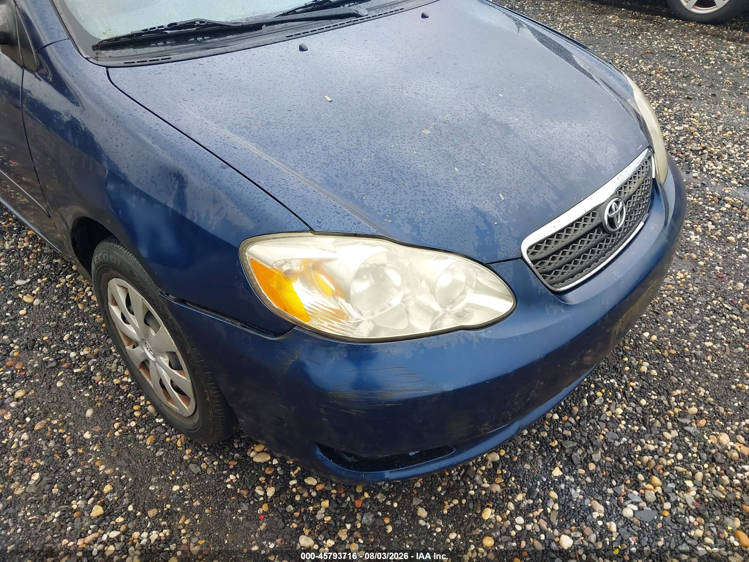 2008 Toyota Corolla Ce Blue vin: 2T1BR32E28C911649