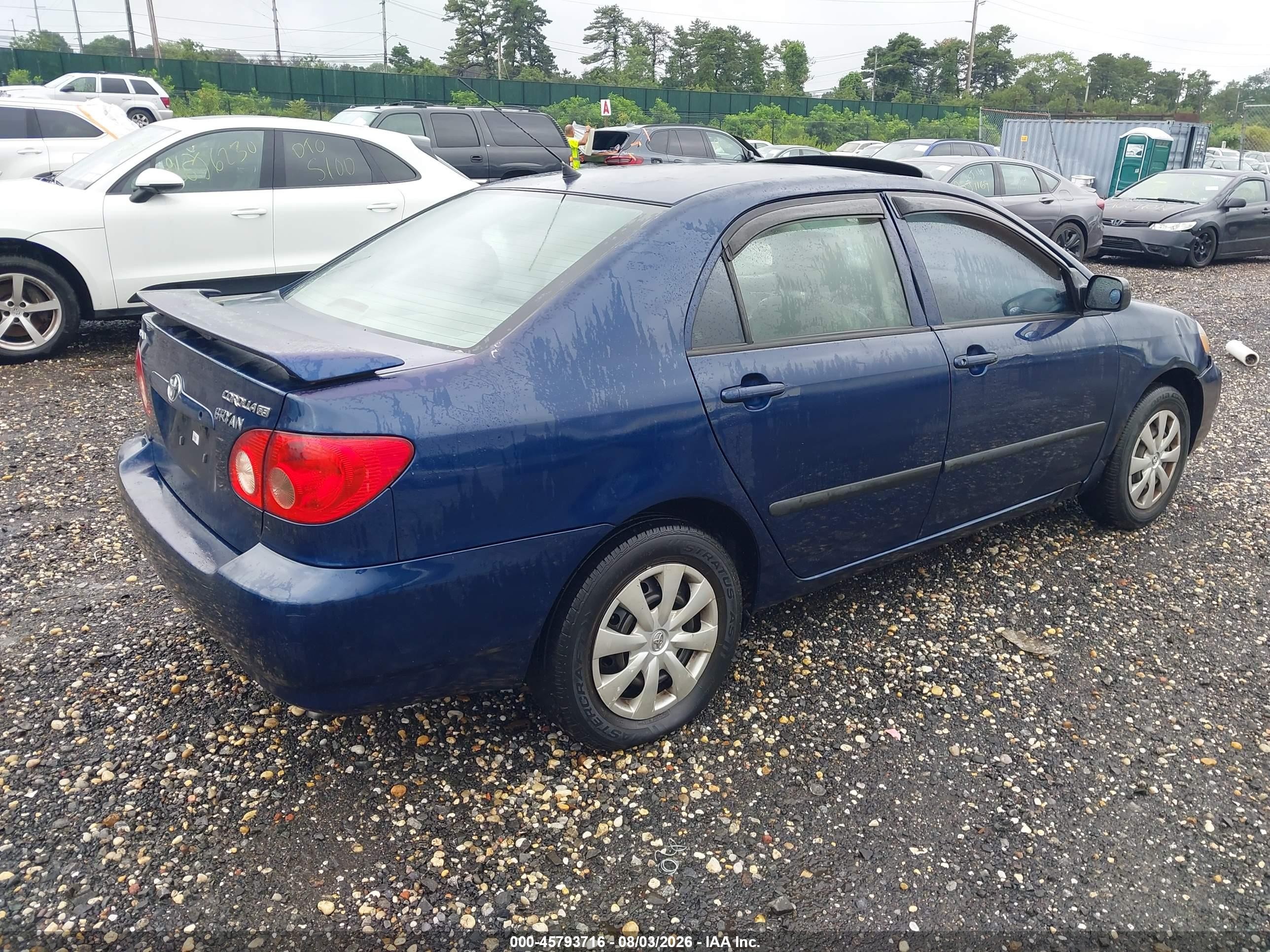 2008 Toyota Corolla Ce Blue vin: 2T1BR32E28C911649
