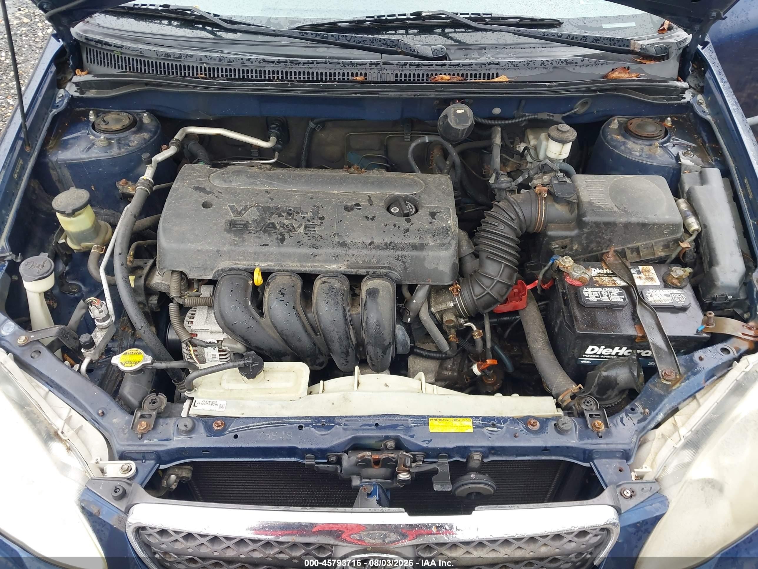 2008 Toyota Corolla Ce Blue vin: 2T1BR32E28C911649