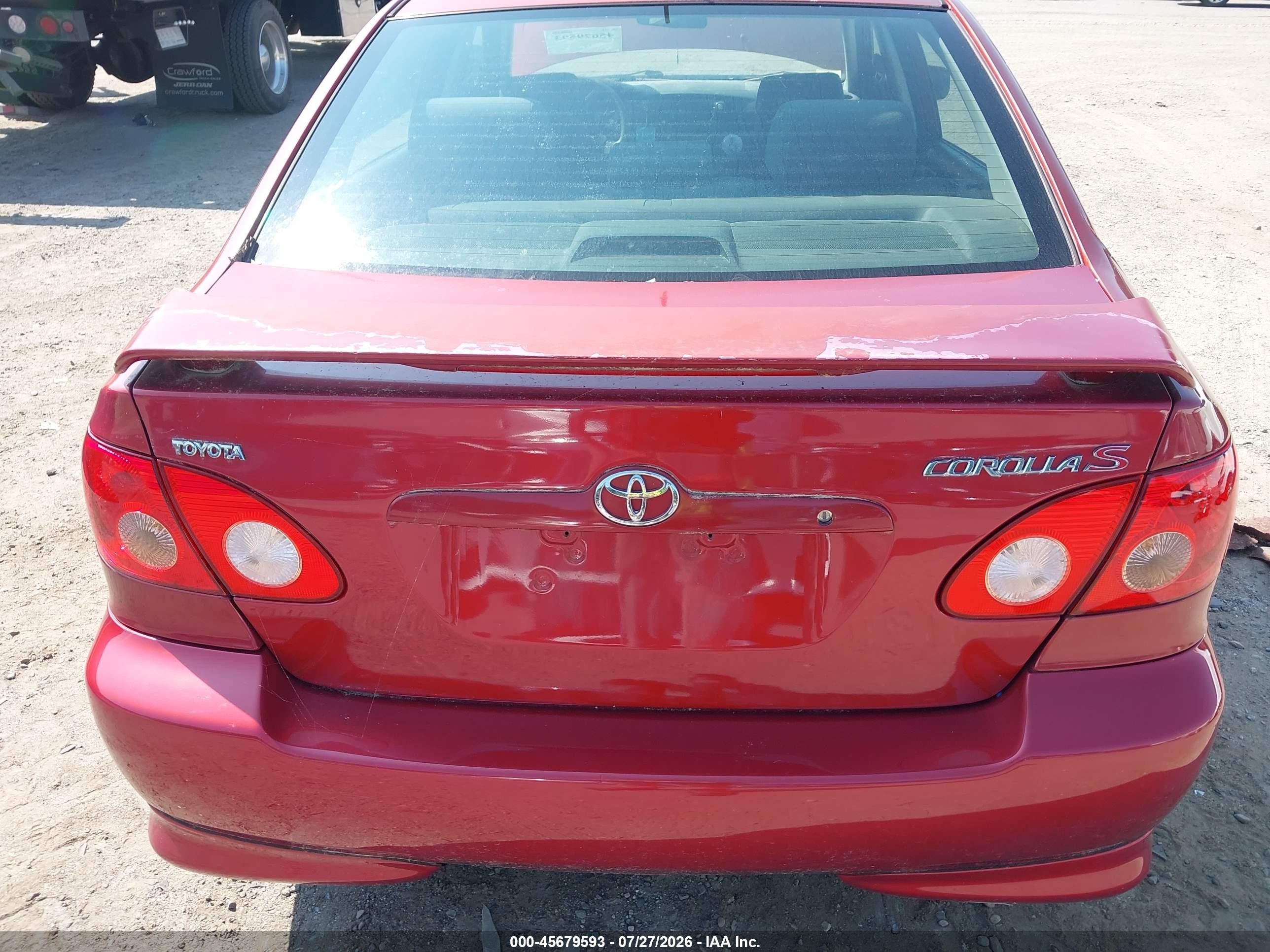 2008 Toyota Corolla S Red vin: 2T1BR32E28C931948