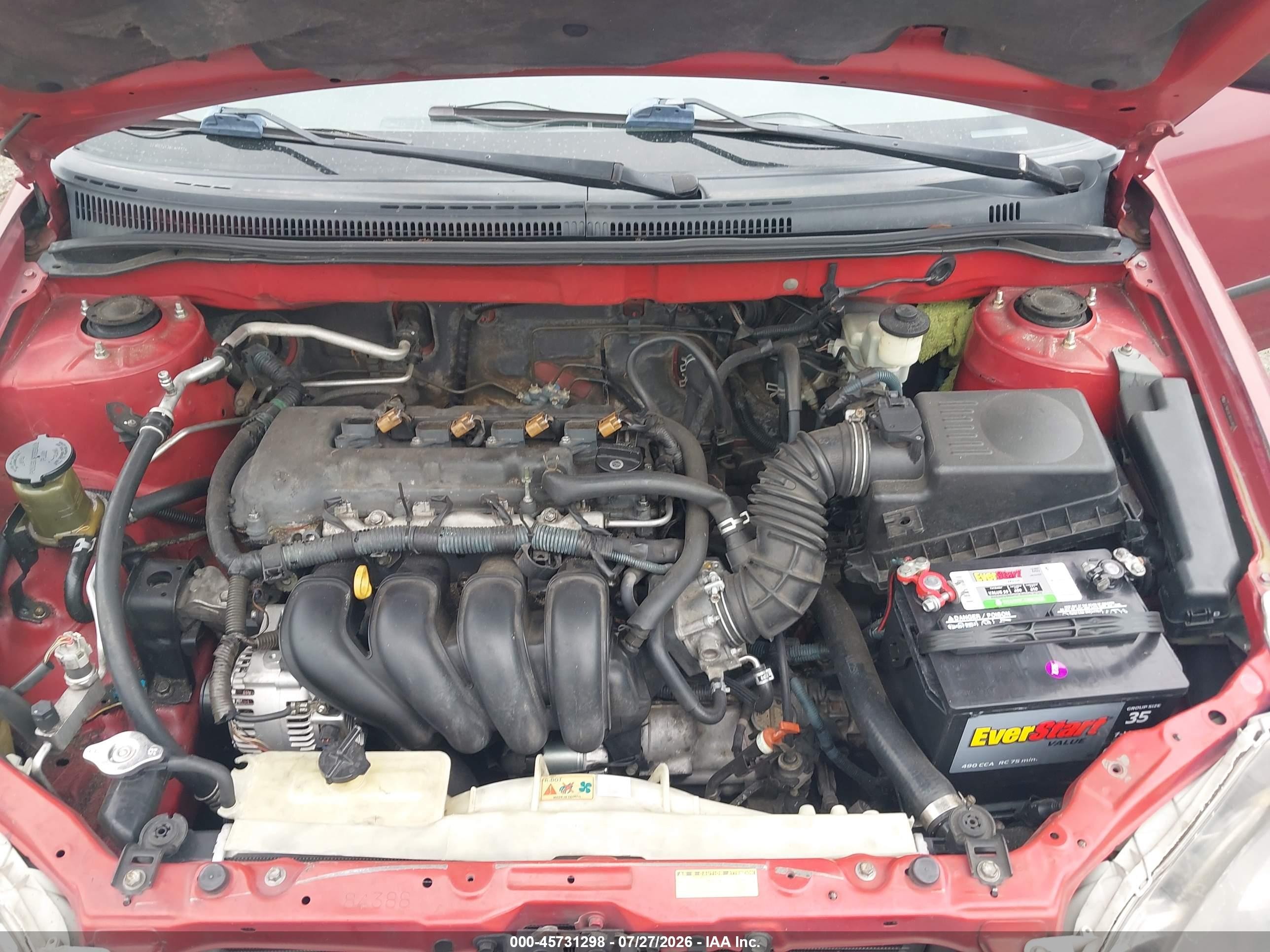 2006 Toyota Corolla Ce Red vin: 2T1BR32E36C608926